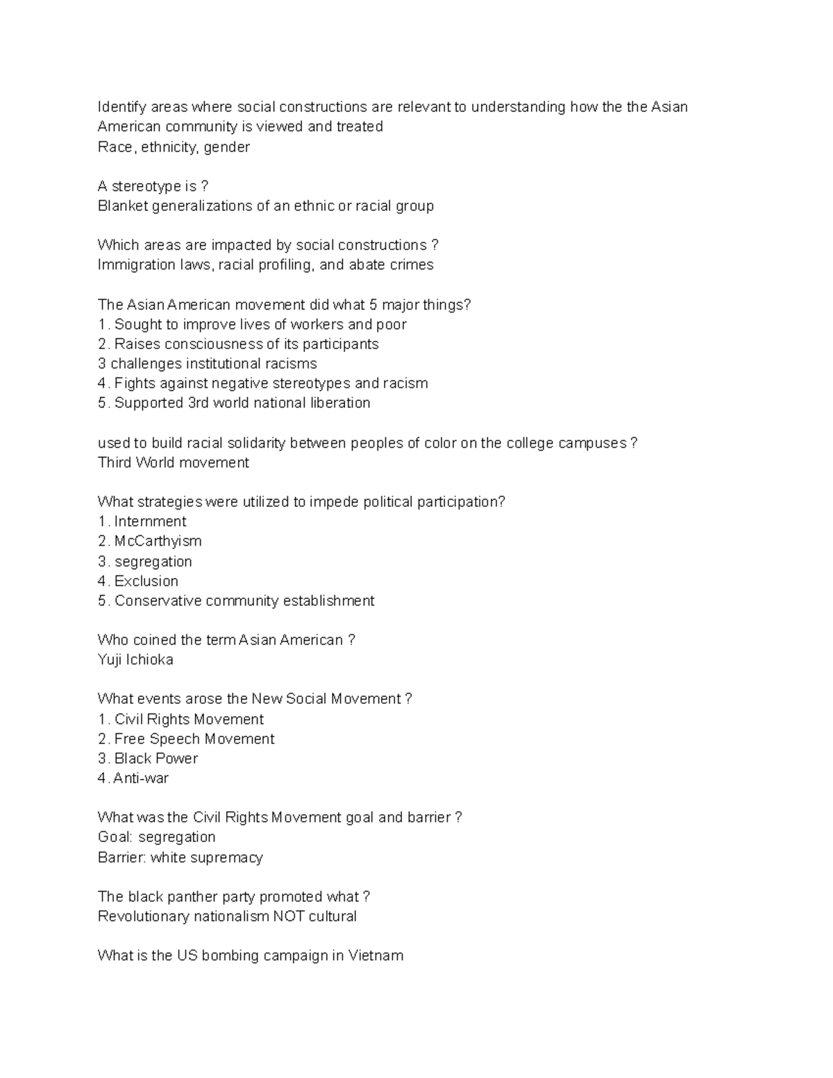 A15 - Topics In Asian American Studies - Identify areas where social ...