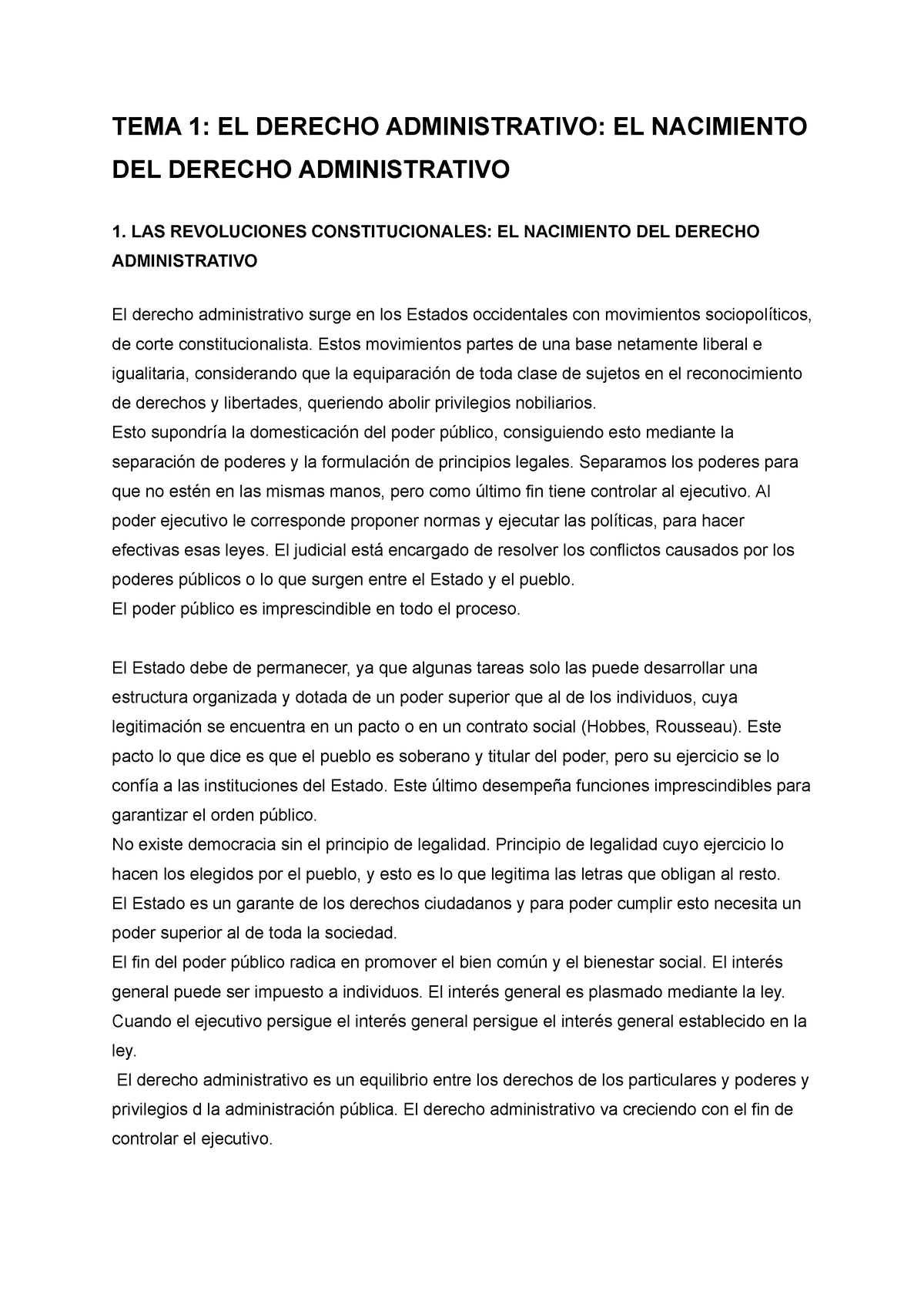 TEMA 1 - Apuntes De Primero De Derecho Administrativo Del Tema 1 - TEMA ...