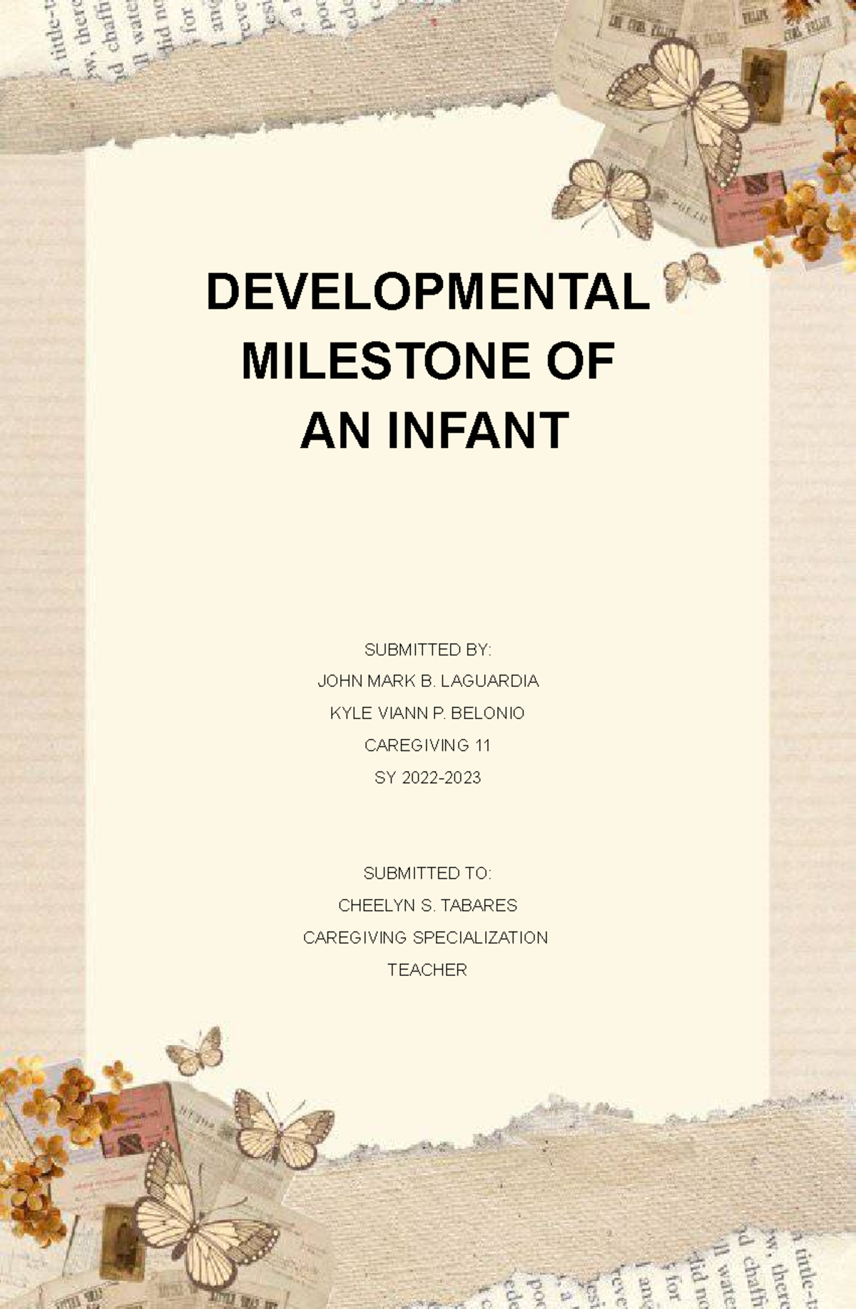 New - FOR SCHOOL PURPOSES ONLY - DEVELOPMENTAL MILESTONE OF AN INFANT ...