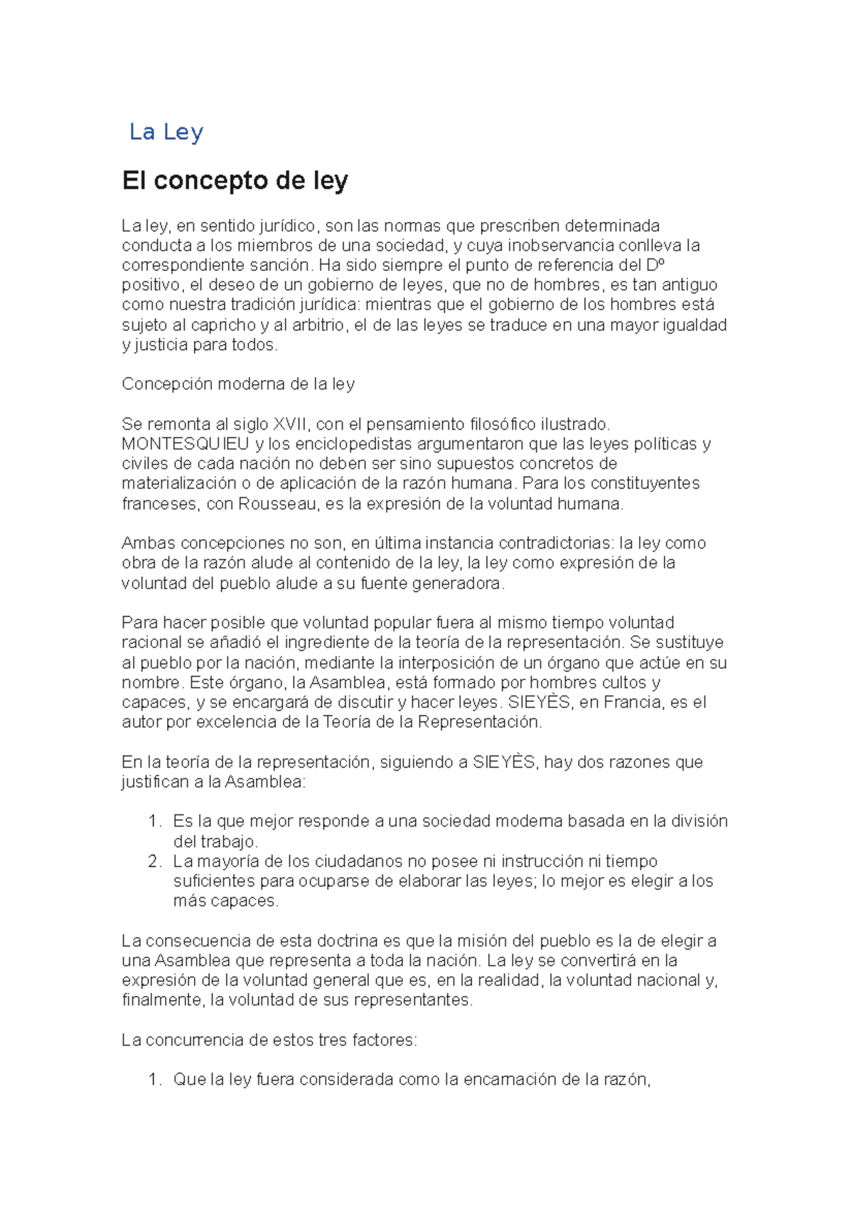 La Ley en el derecho constitucional - La Ley El concepto de ley La ley ...