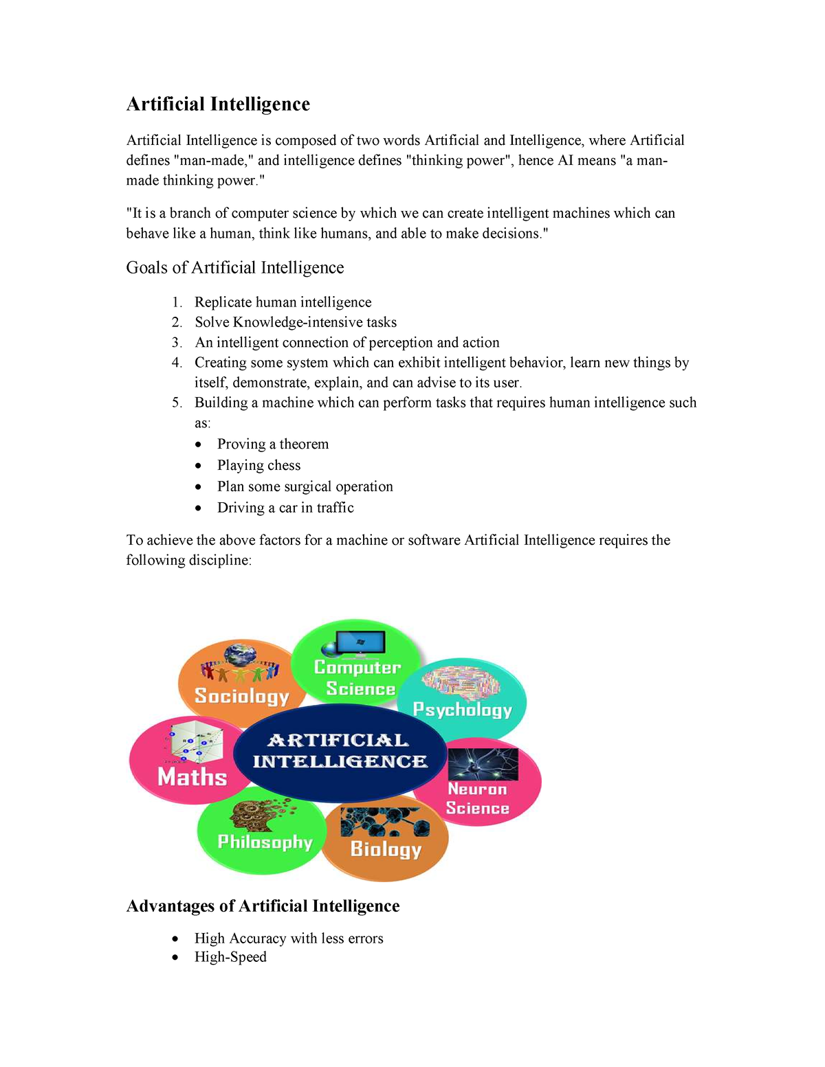 assignment on artificial intelligence and expert systems