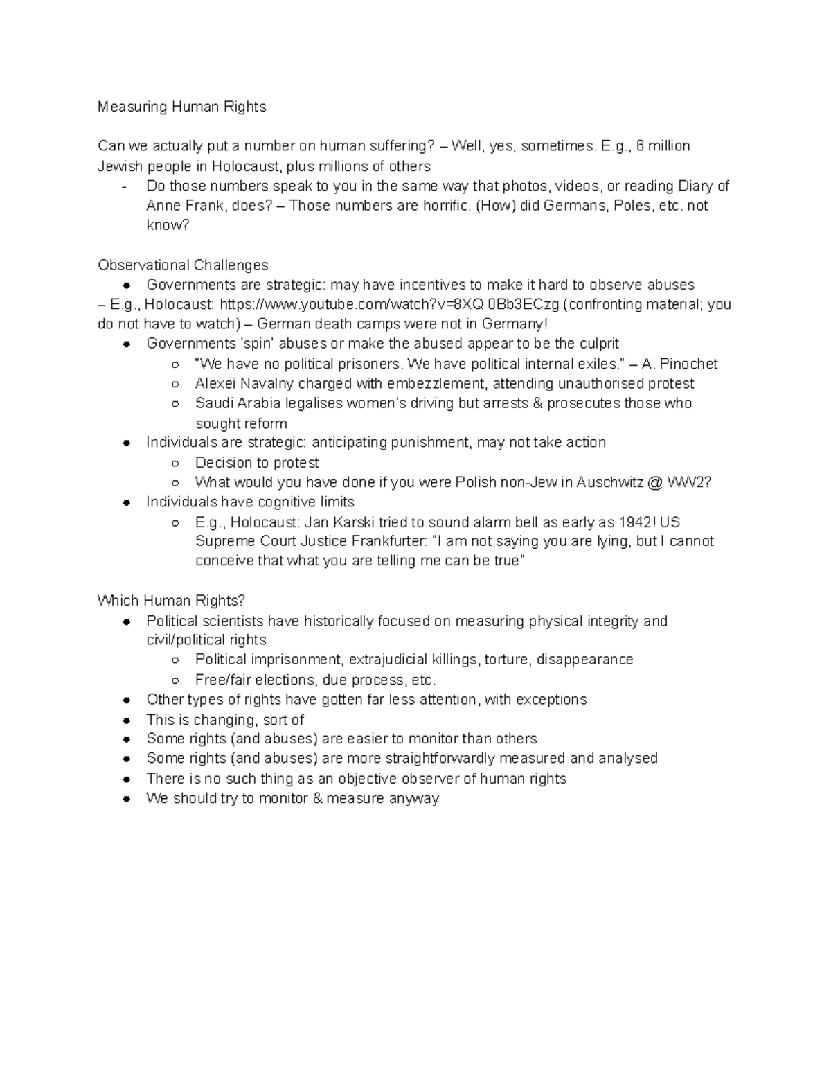 Week 7 - Measuring Human Rights - Measuring Human Rights Can we ...