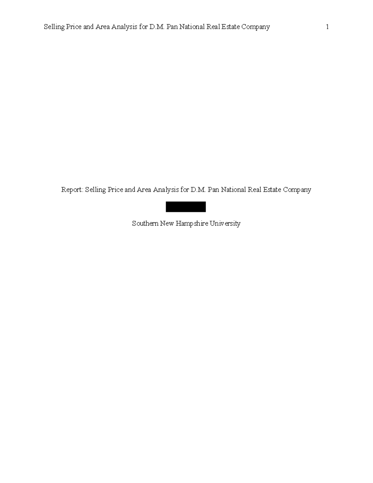 23 Assignment Real Estate Analysis Part 1 Selling Price and Area