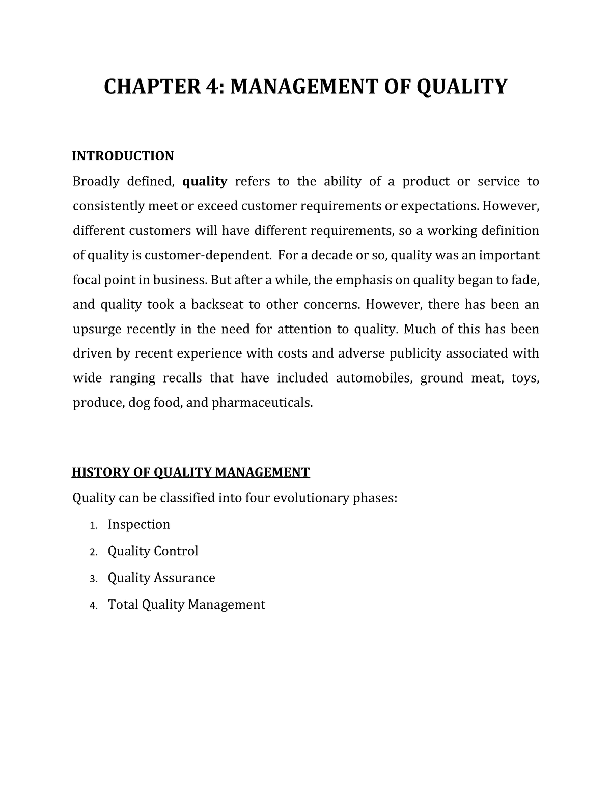 chapter-4-management-of-quality-chapter-4-management-of-quality