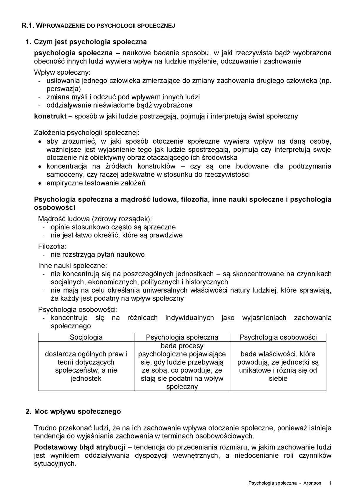 Aronson-Psychologia Spo Eczna-serce-i-umysl-skrypt - R. WPROWADZENIE DO ...