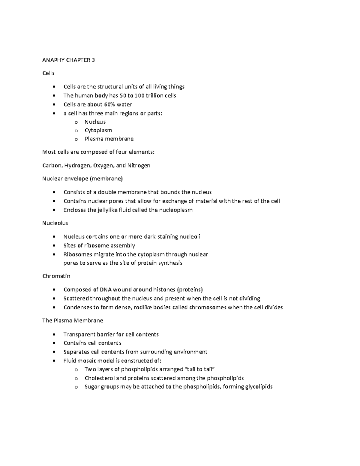 Anaphy- Chapter-3 - Chapter 3 cells and tissues - ANAPHY CHAPTER 3 ...