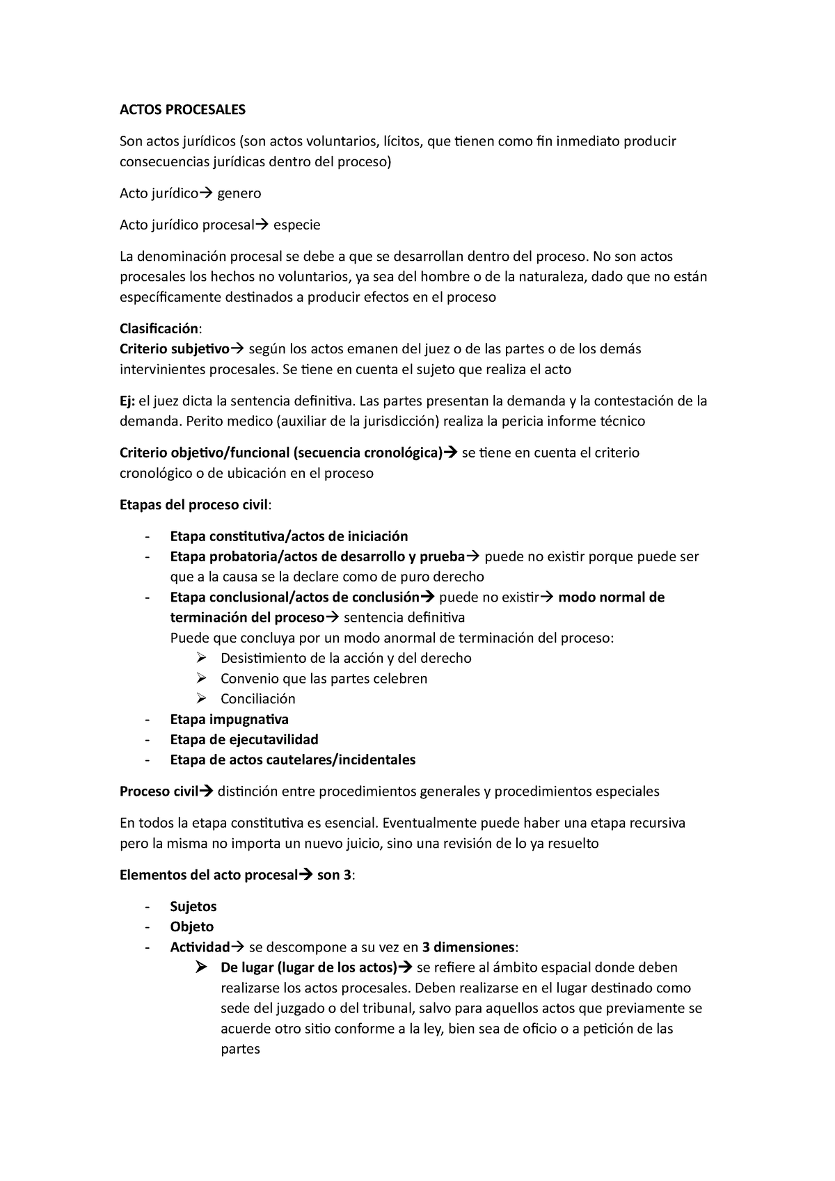 Actos Procesales - ............ - ACTOS PROCESALES Son Actos Jurídicos ...