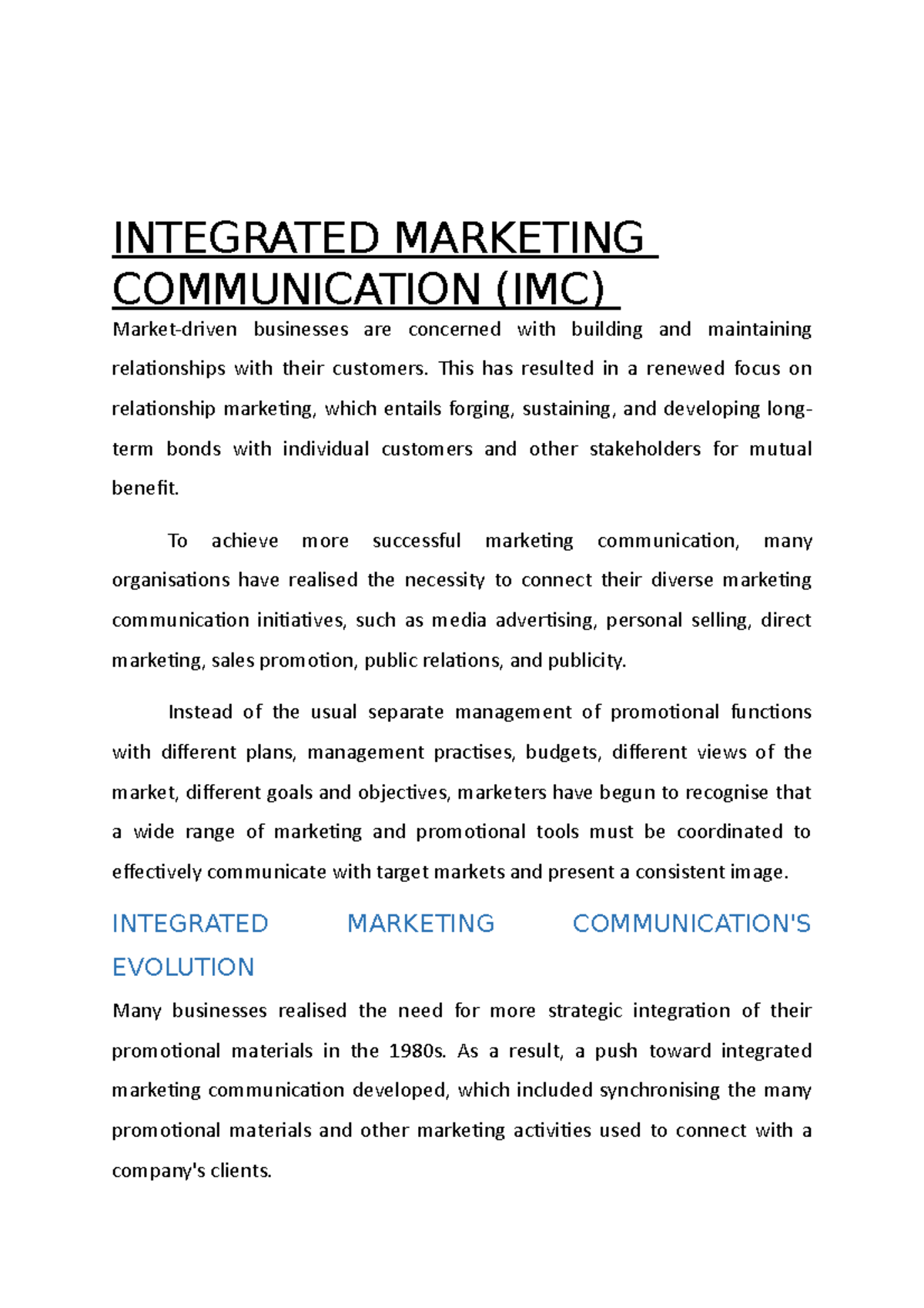 integrated marketing communication case study pdf