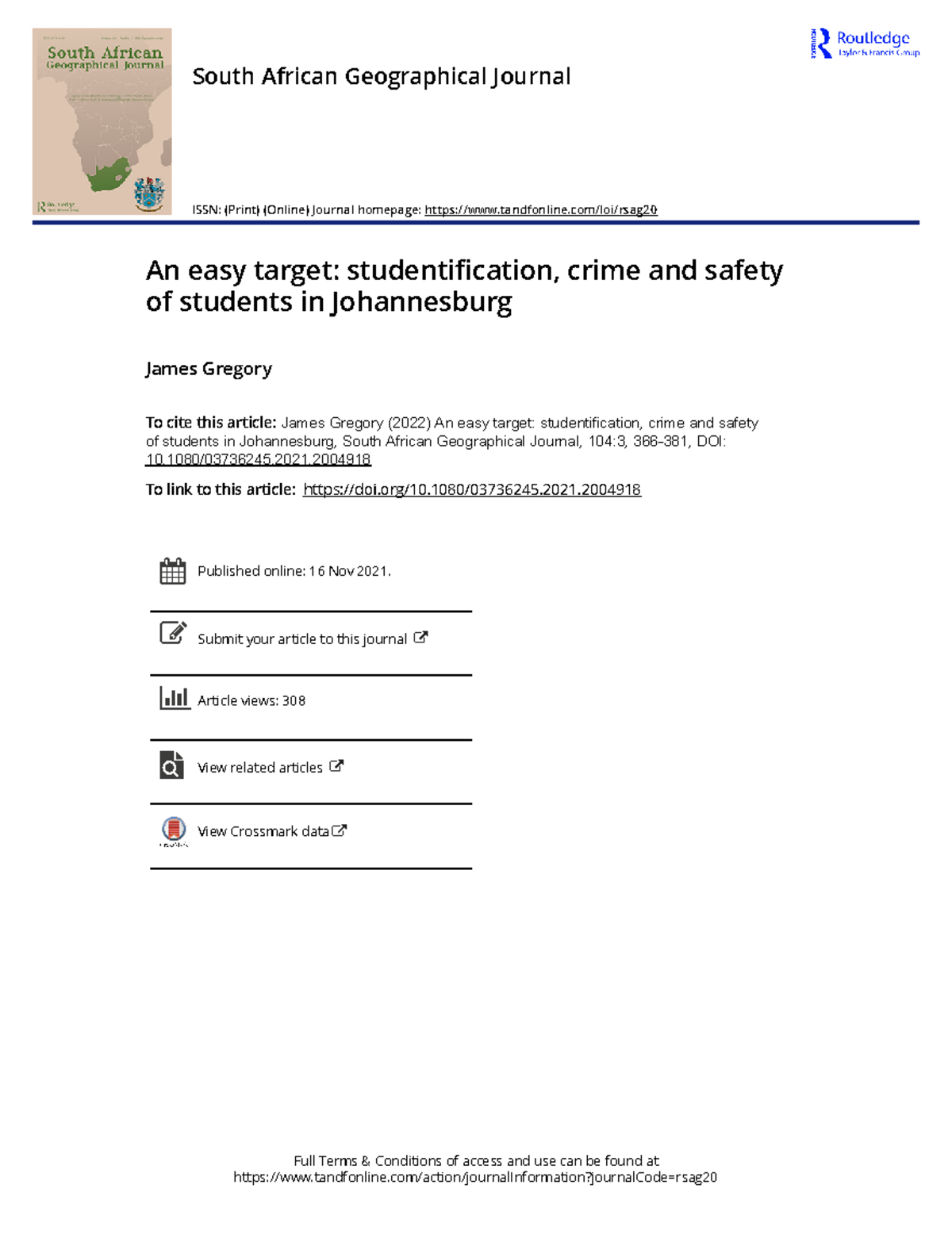An easy target studentification crime and safety of students in ...