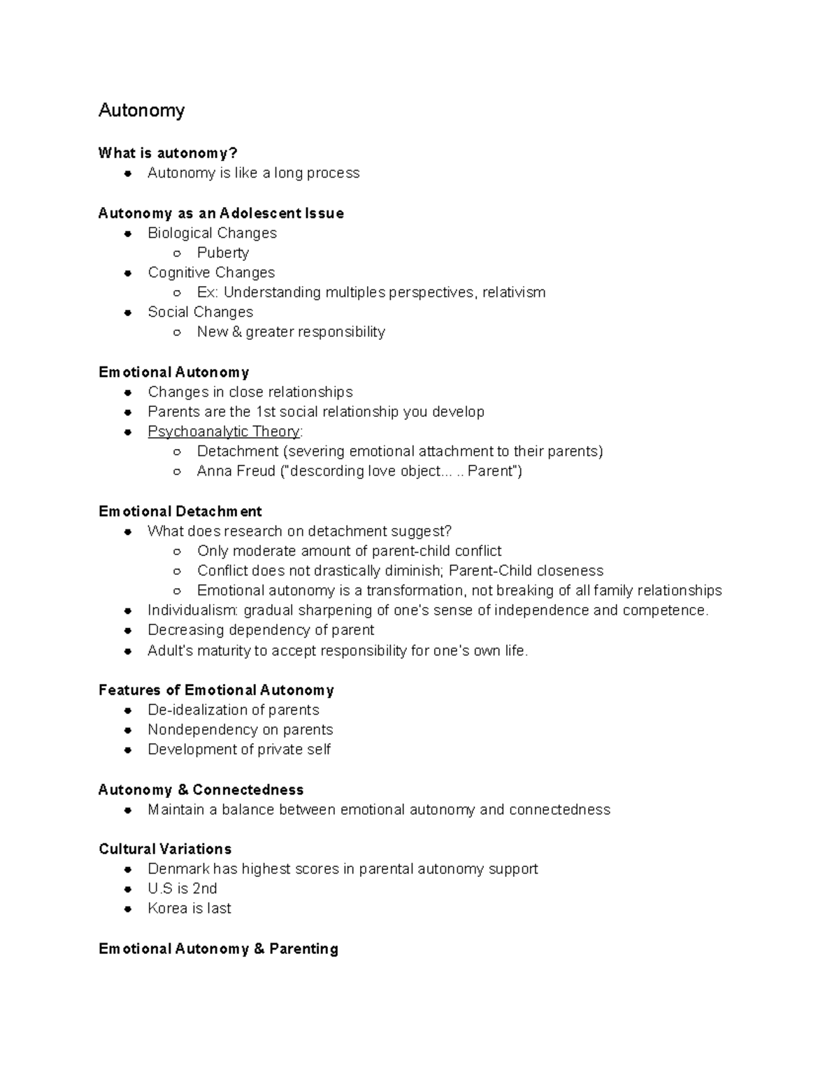 Autonomy Lecture (Missed Class) - Autonomy What is autonomy? Autonomy ...