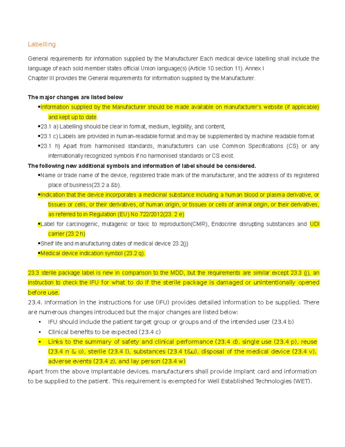 New Labeling Requirement As EU MDR 745 2017 - Labelling General ...
