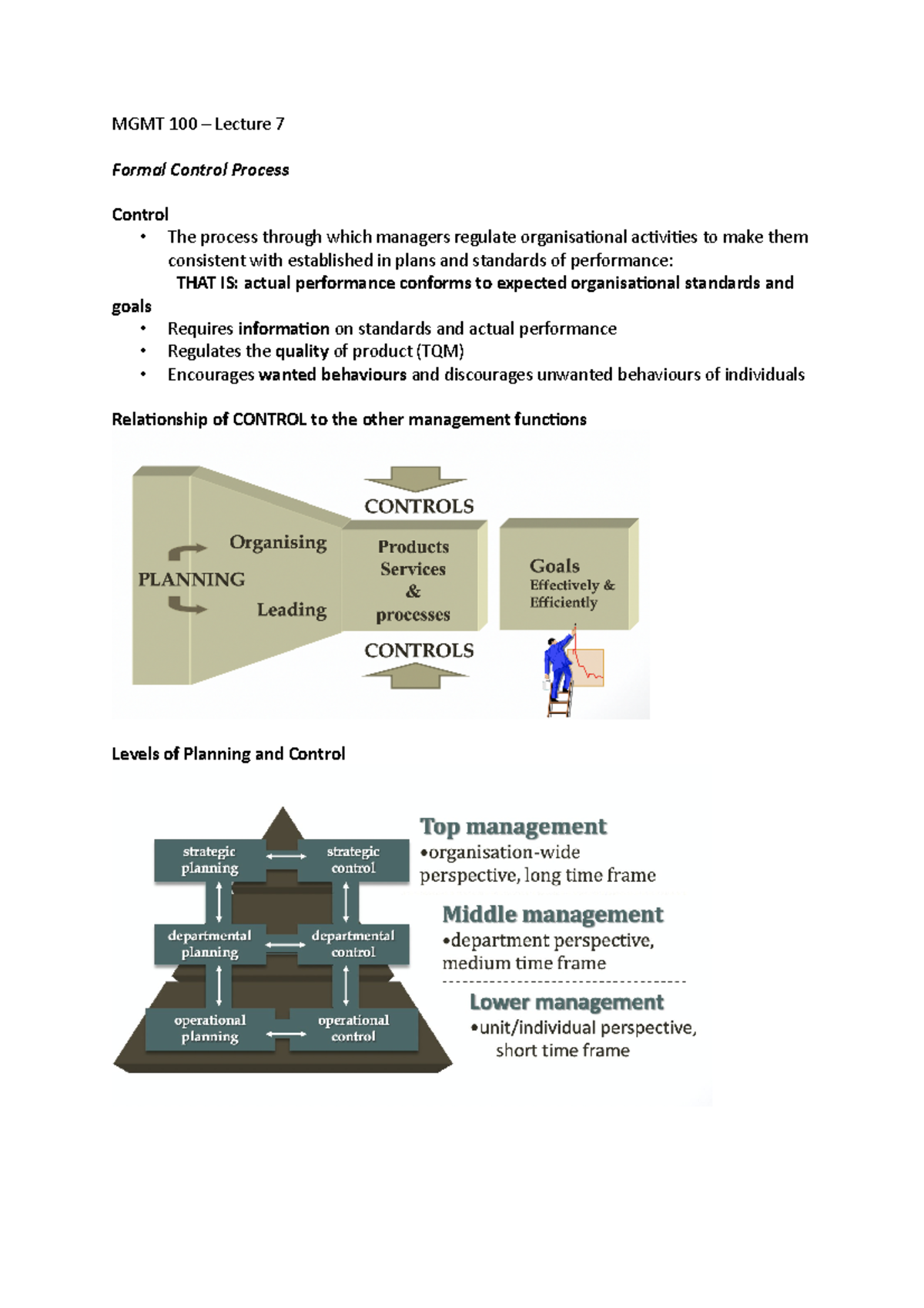 Formal Control Process – Basic Control Process In Management – DVBC