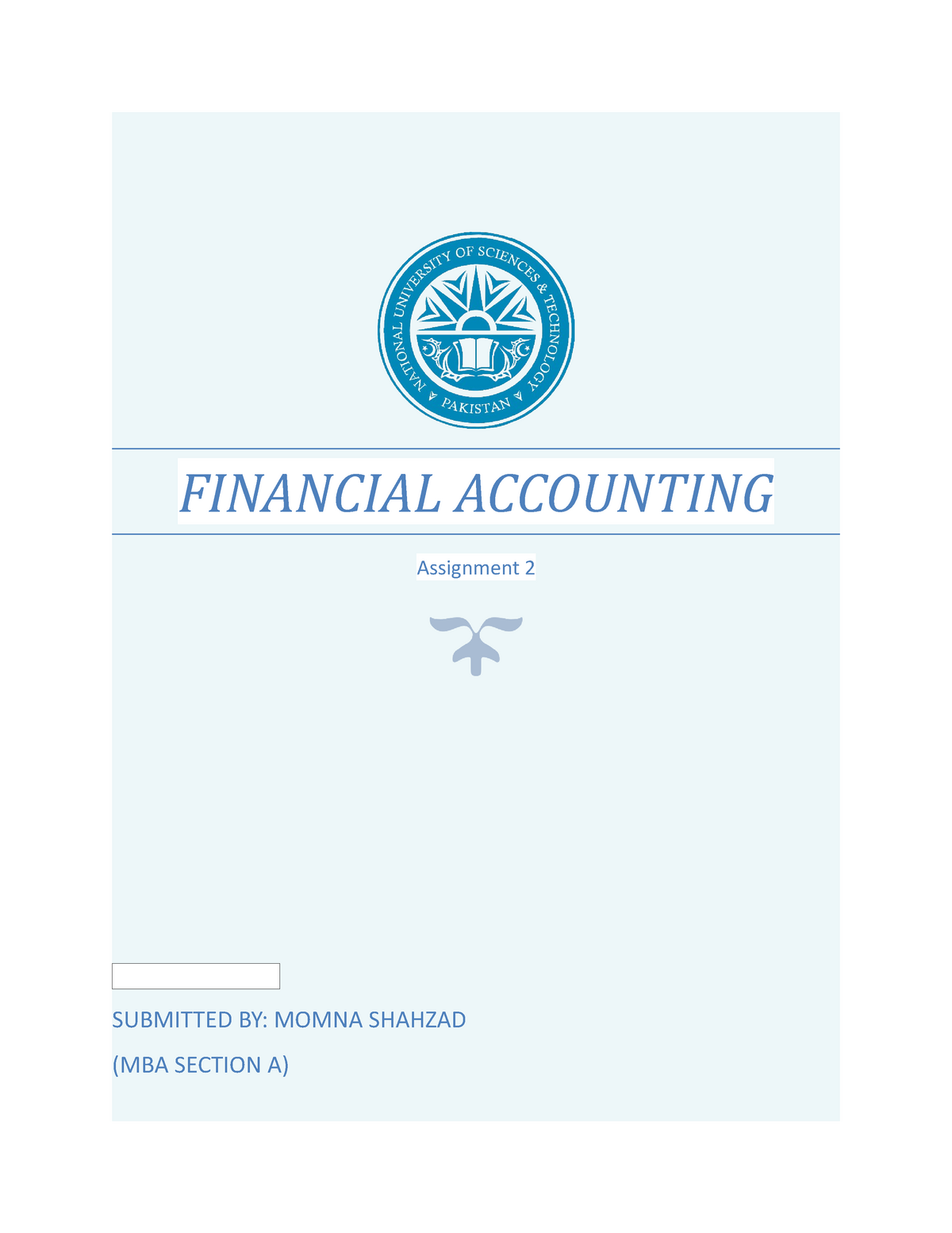 financial accounting 2 assignment