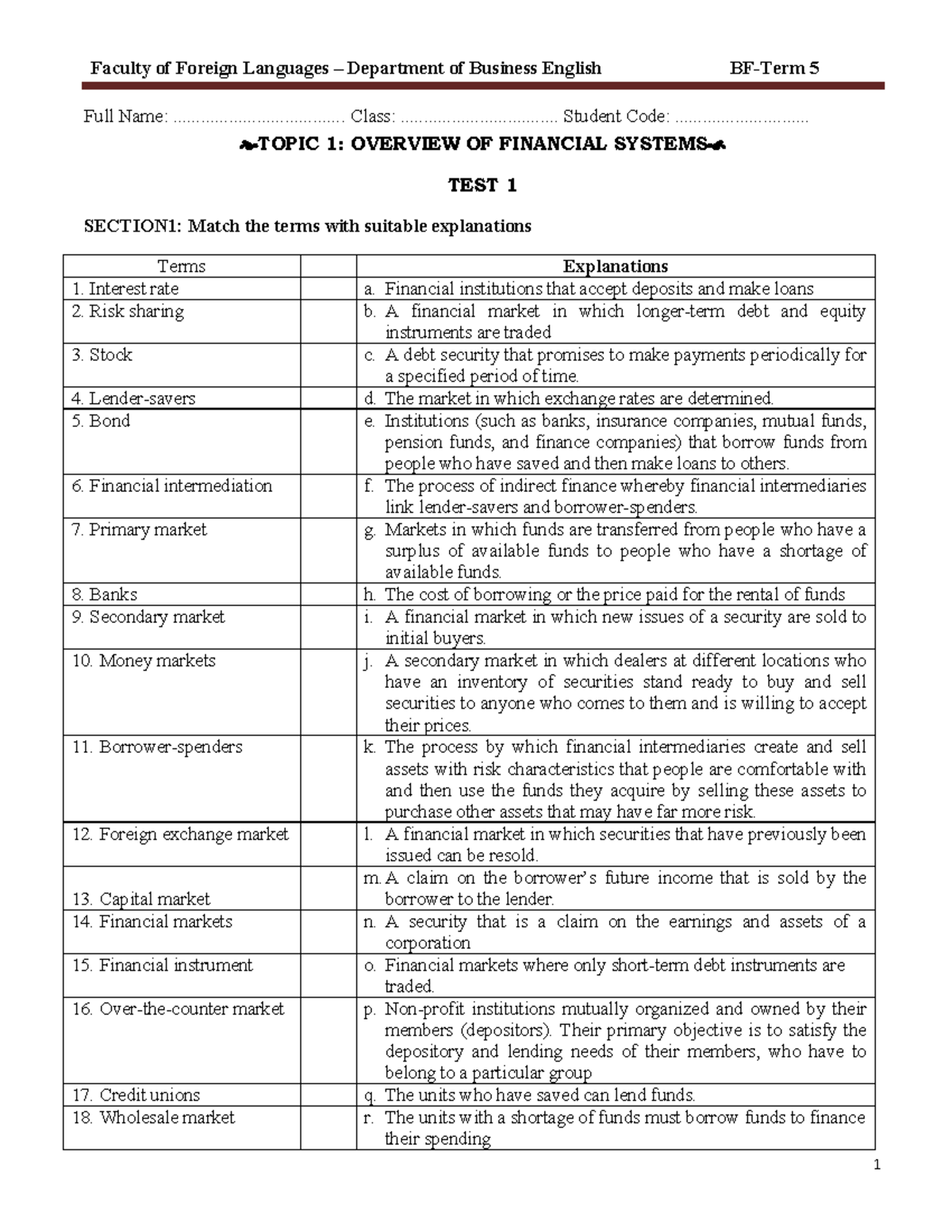 Sample/practice Exam - Warning: TT: Undefined Function: 32 Full Name ...