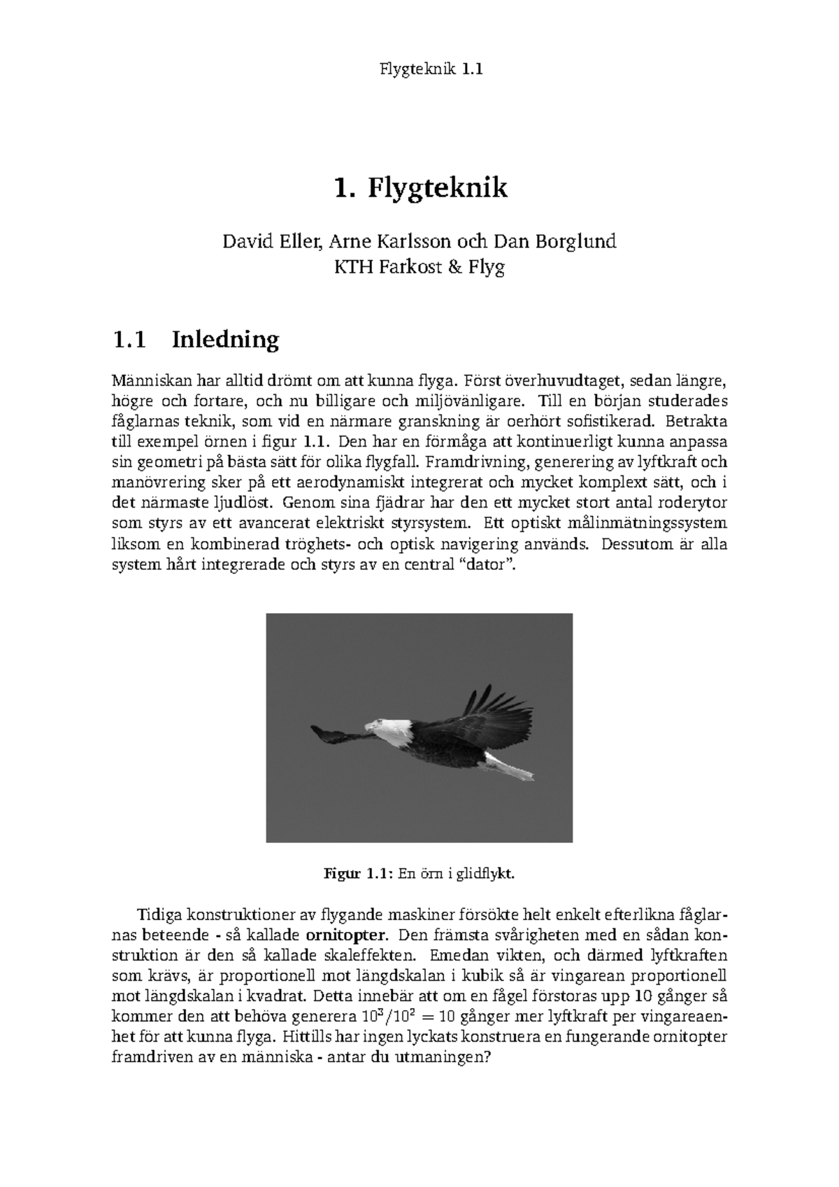 Farkostteknik SD1001 Kapitel 01 Flygteknik Kungliga Tekniska 