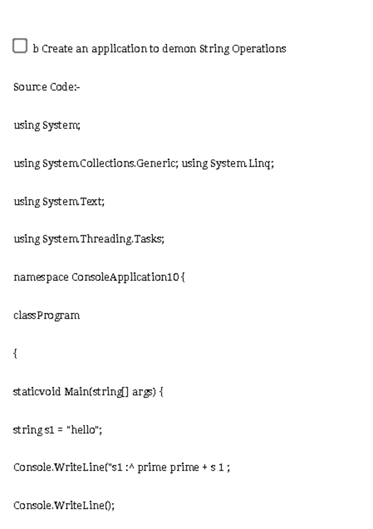 Advanced web programming - b Create an application to demon String ...