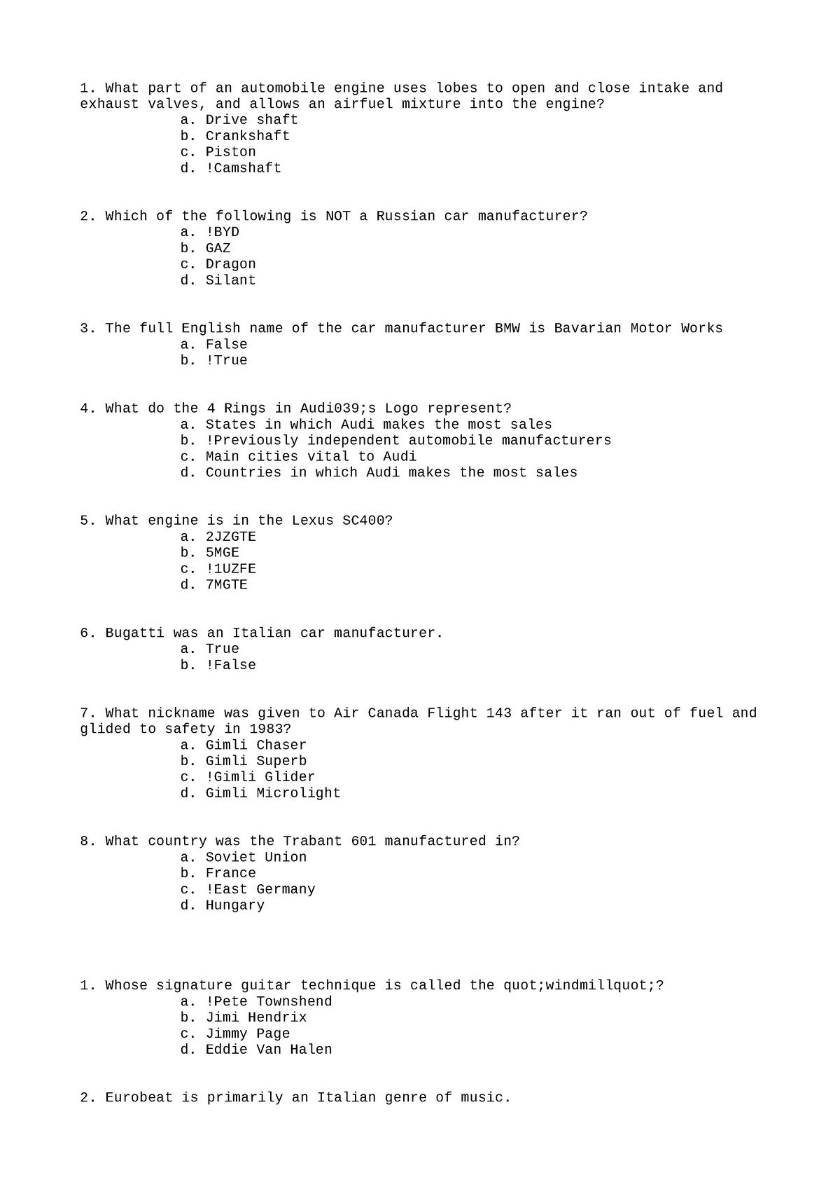 MATH Extra Credit 6 - Math - What part of an automobile engine uses ...