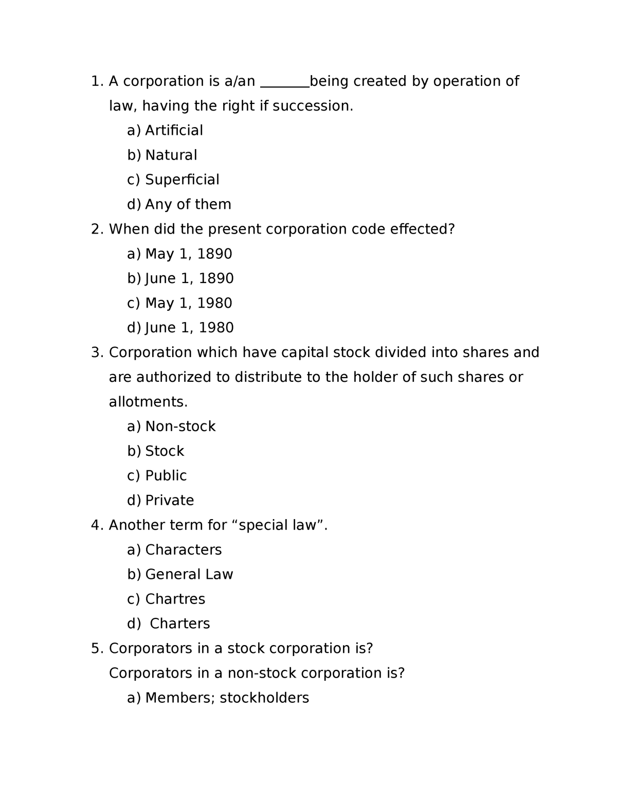 corporation-mcq-a-corporation-is-a-an-being-created-by-operation-of