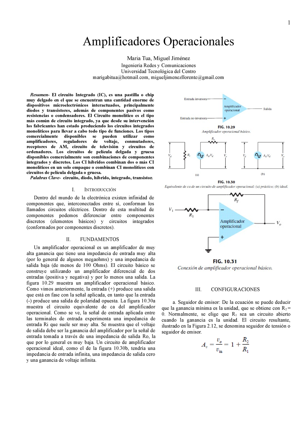 111Amplificadores Operacionales - Amplificadores Operacionales Maria ...