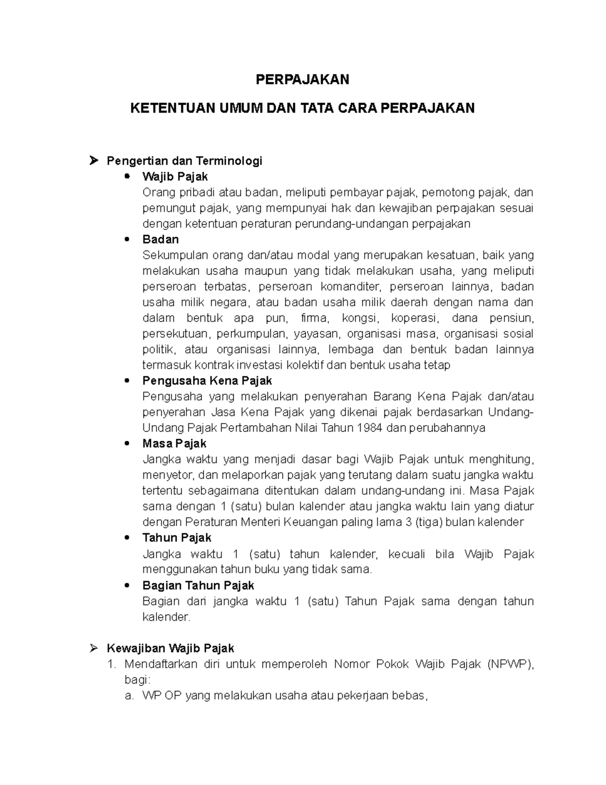 Ketentuan UMUM DAN TATA CARA Perpajakan - PERPAJAKAN KETENTUAN UMUM DAN ...