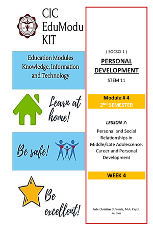 M4-STEM-1 - Module 4 - SENIOR HIGH SCHOOL DEPARTMENT Socially ...