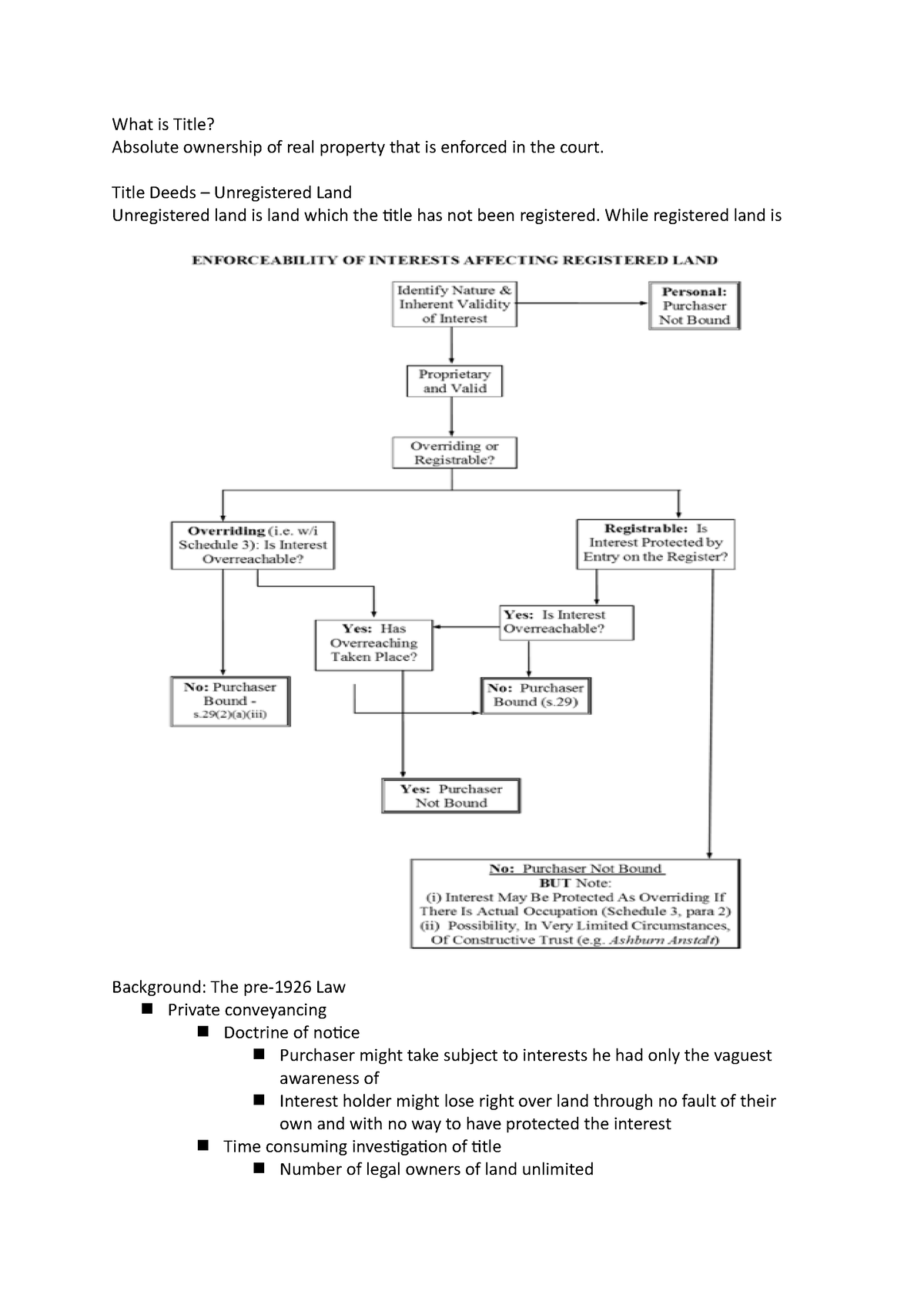 Land Law Lecture 6 None What Is Title Absolute Ownership Of Real 