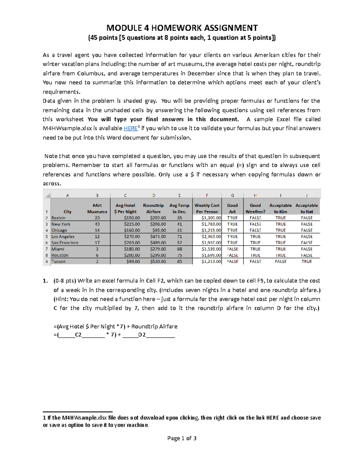 homework assignment module 4 quality answers