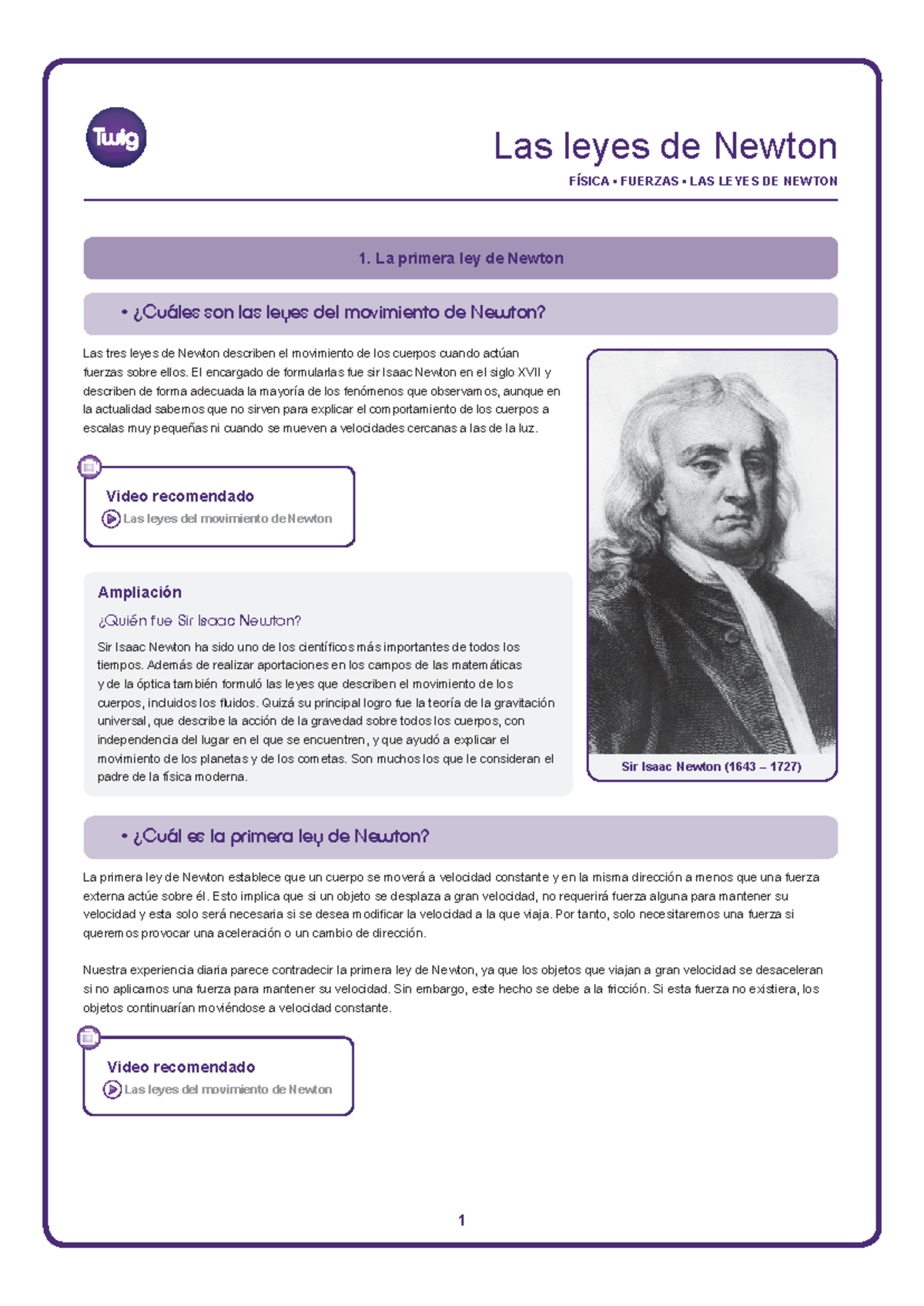 Las leyes de Newton Las leyes de Newton FÍSICA FUERZAS LAS LEYES DE NEWTON La primera