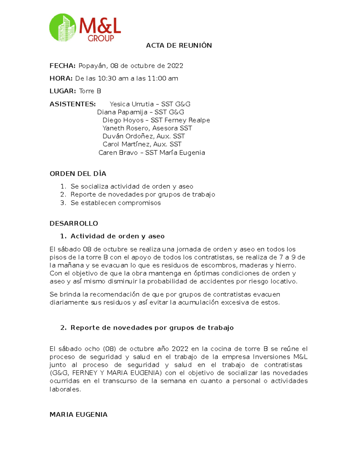 Como Redactar Un Acta De Reunion Ejemplo Colecci N De Ejemplo ...