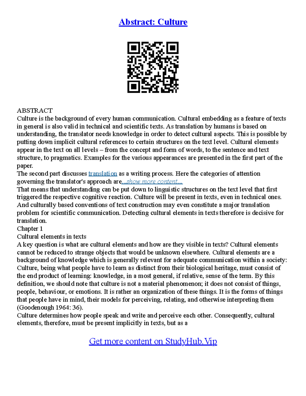 Extended Essay Abstract Examples - Abstract: Culture ABSTRACT Culture ...