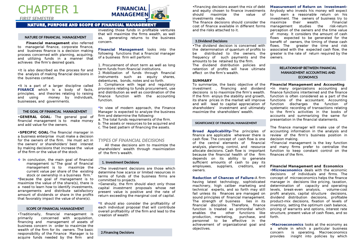 Finman-1 - Summary Management Accounting - Financial Management Also ...