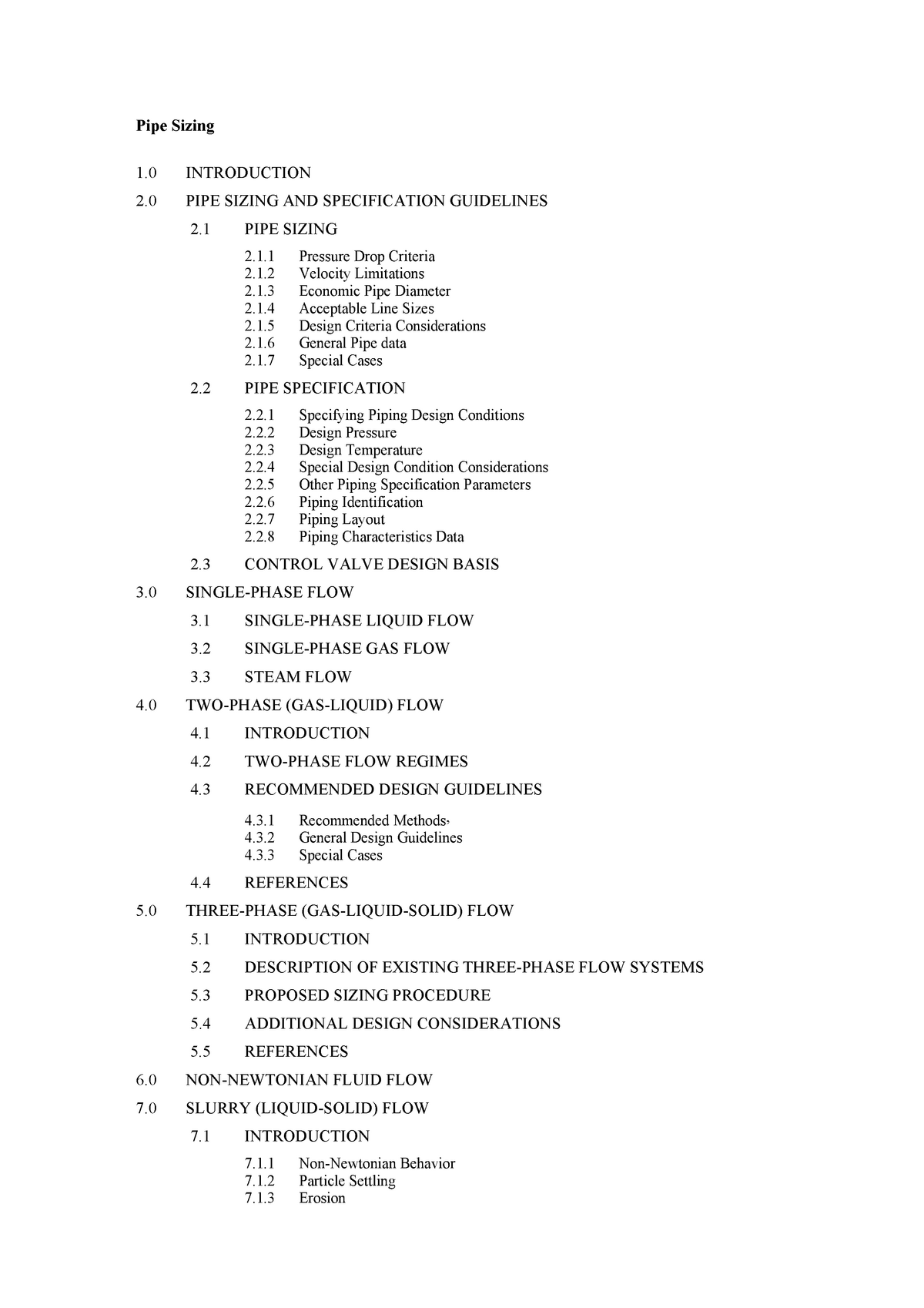 Pipe hydraulics and specification - 1 INTRODUCTION 2 PIPE SIZING AND ...