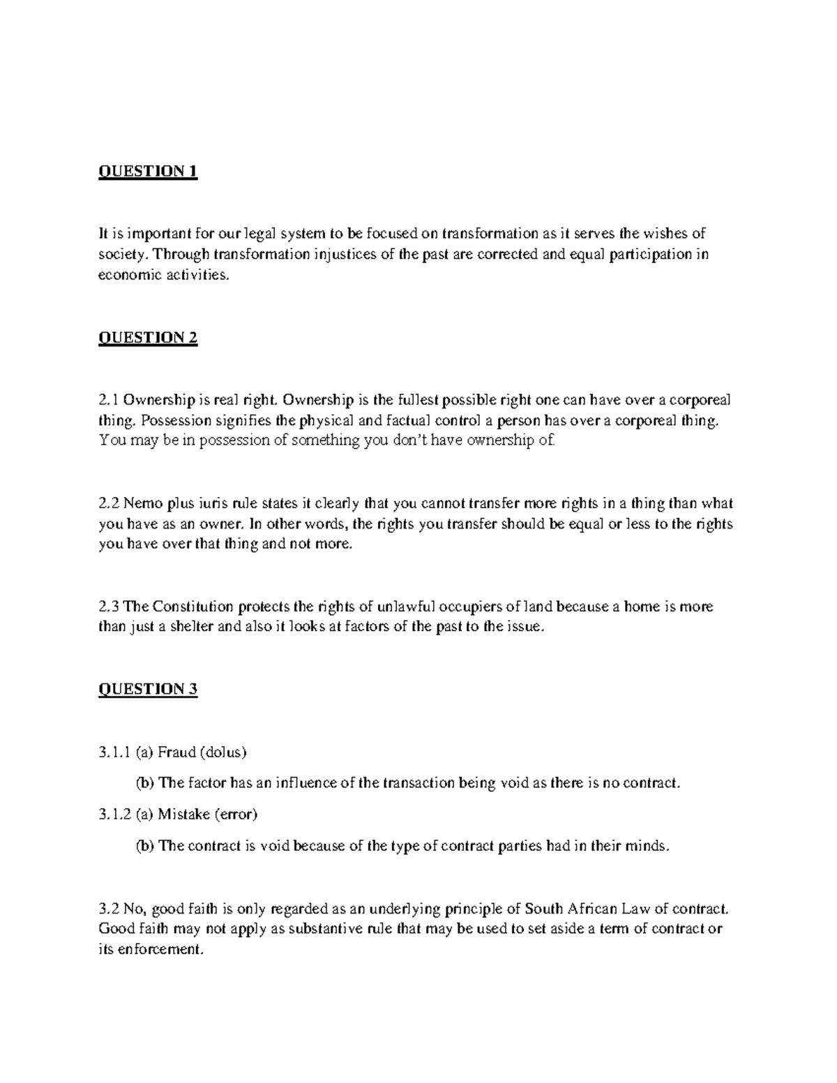 HFL1501-assignment 02 - QUESTION 1 It is important for our legal system ...