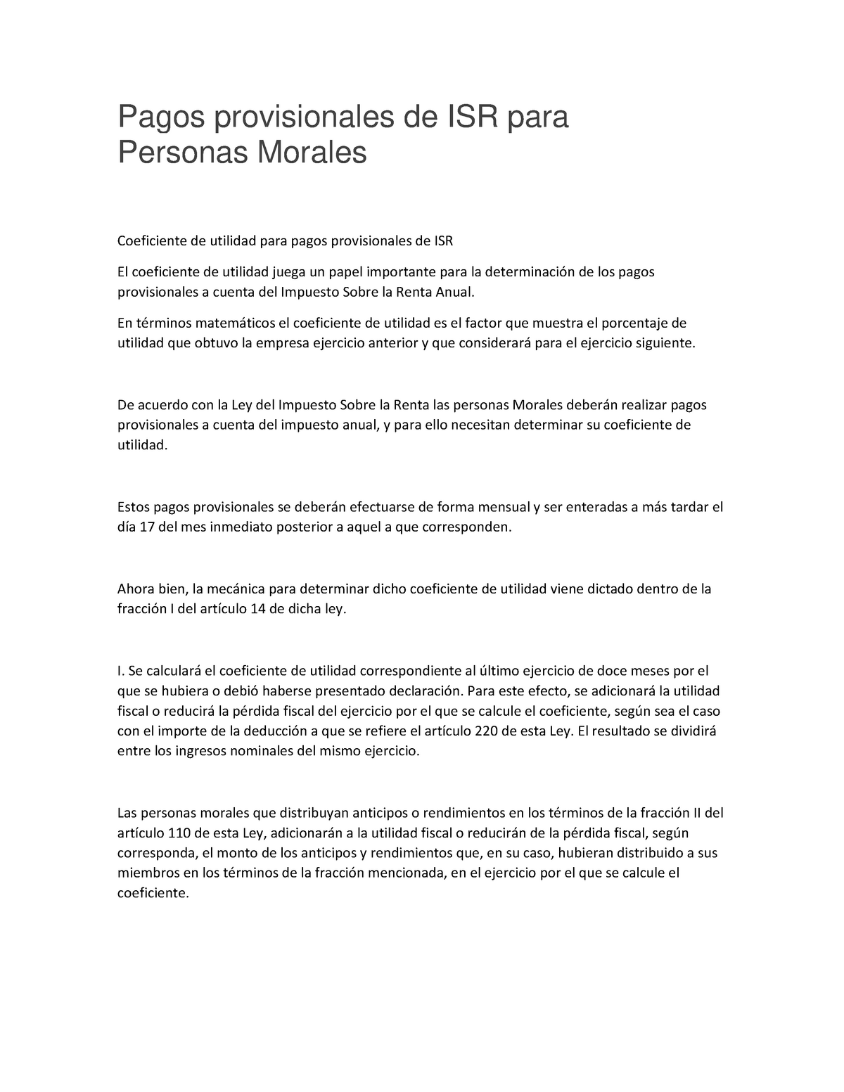 3 Pagos Provisionales De Isr Para Personas Morales Pagos Provisionales De Isr Para Personas 1034