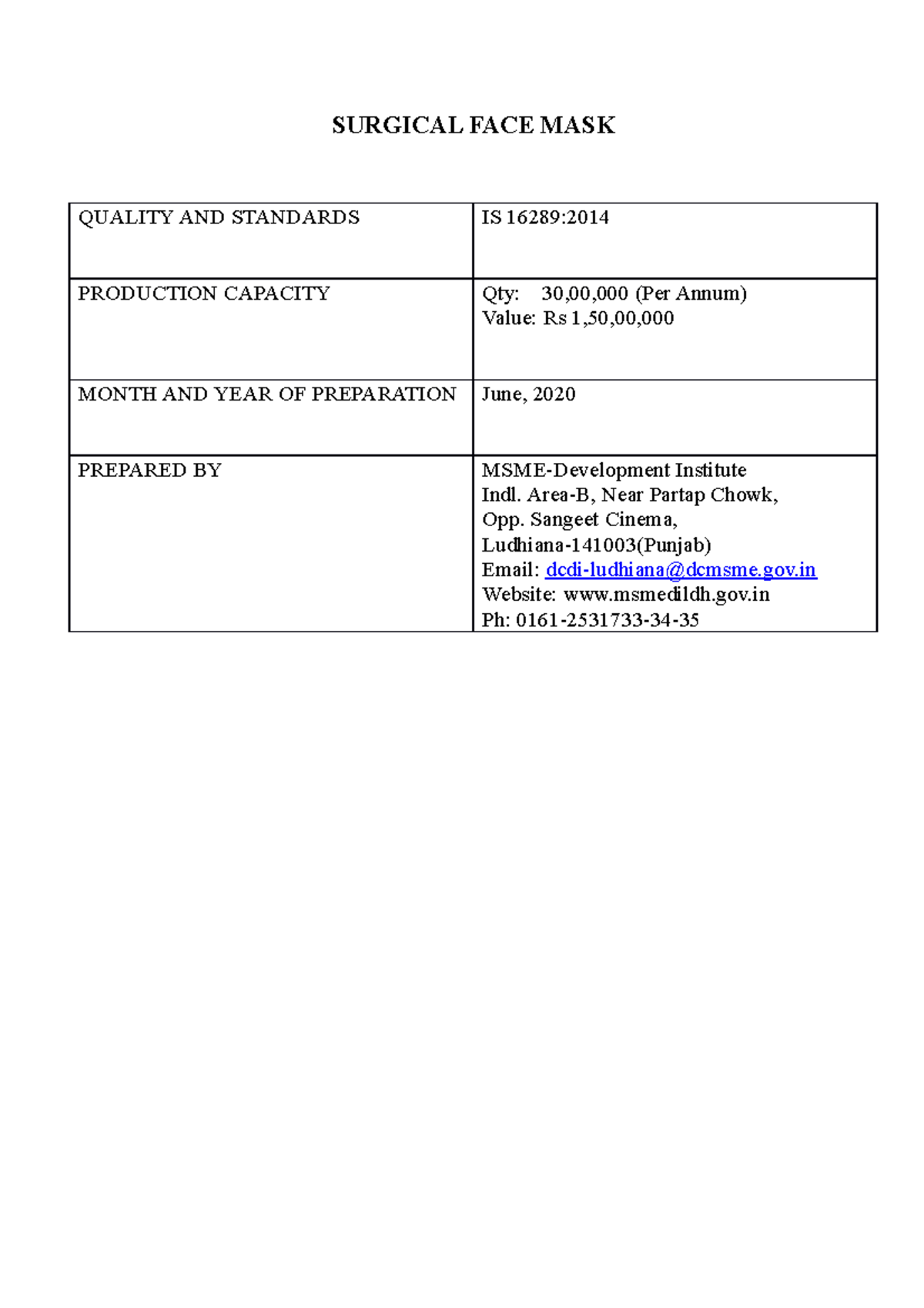 PPonSurgicalFace Mask SURGICAL FACE MASK QUALITY AND STANDARDS IS