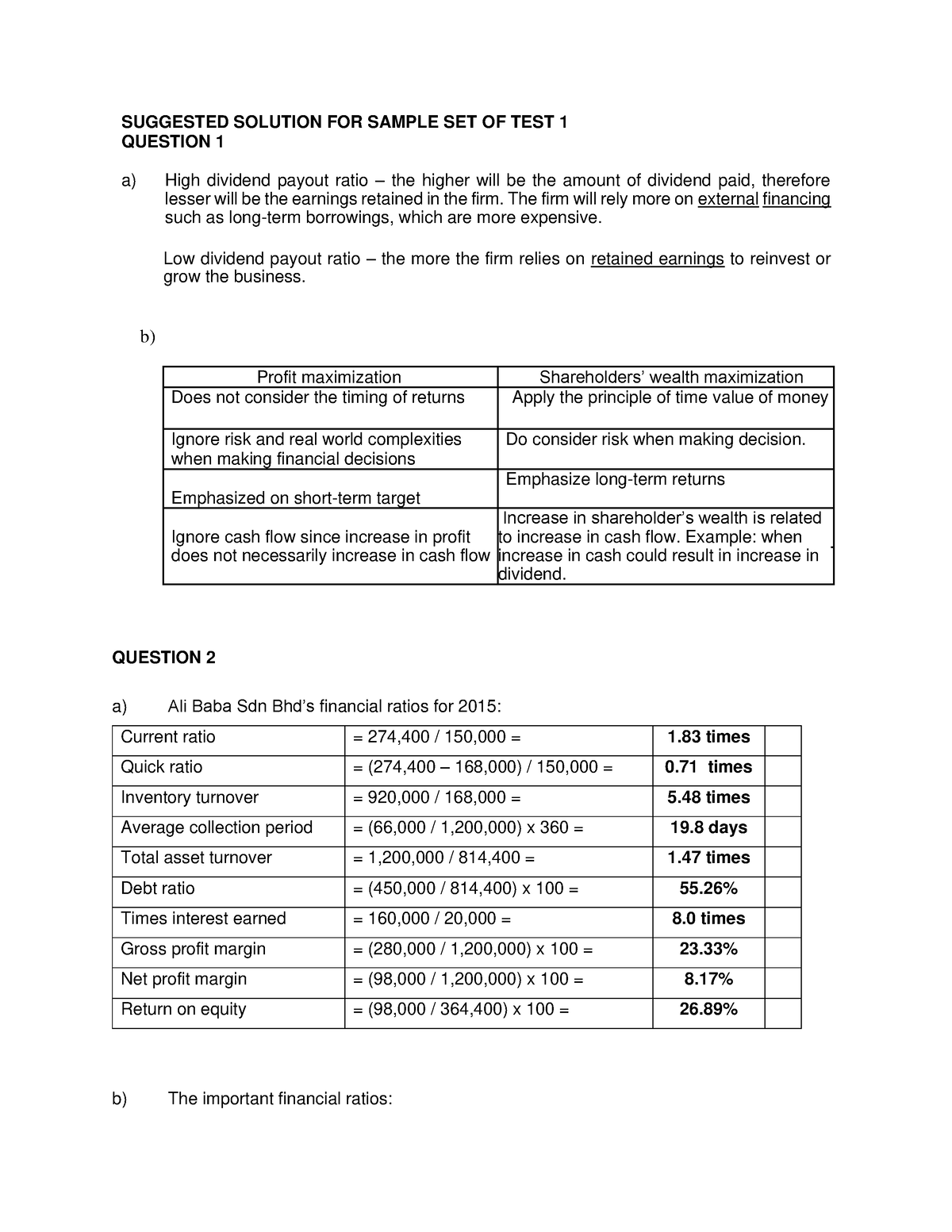 Suggested Solution FOR Sample SET OF TEST 1 - SUGGESTED SOLUTION FOR ...