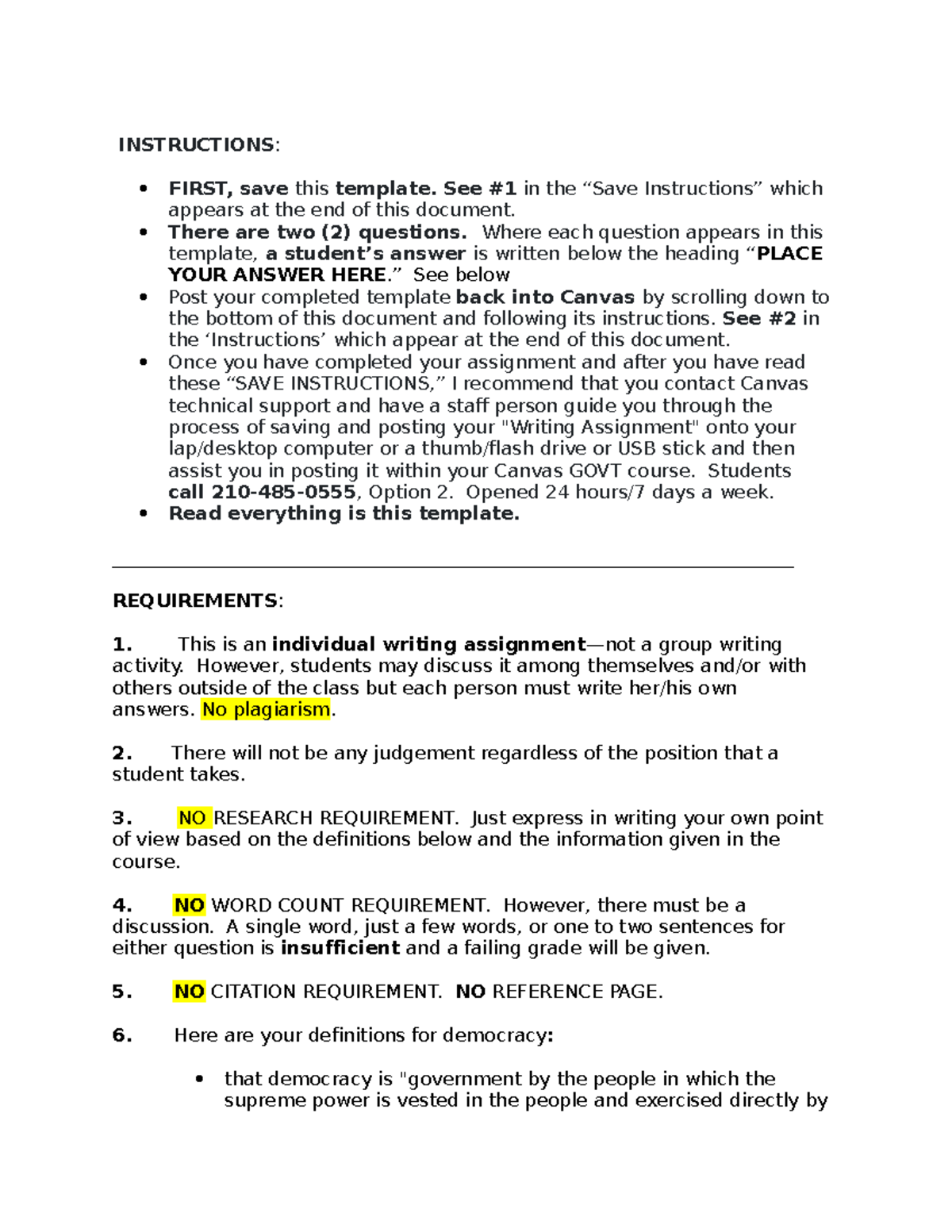 Student Format Writing Assignment - INSTRUCTIONS: FIRST, save this ...