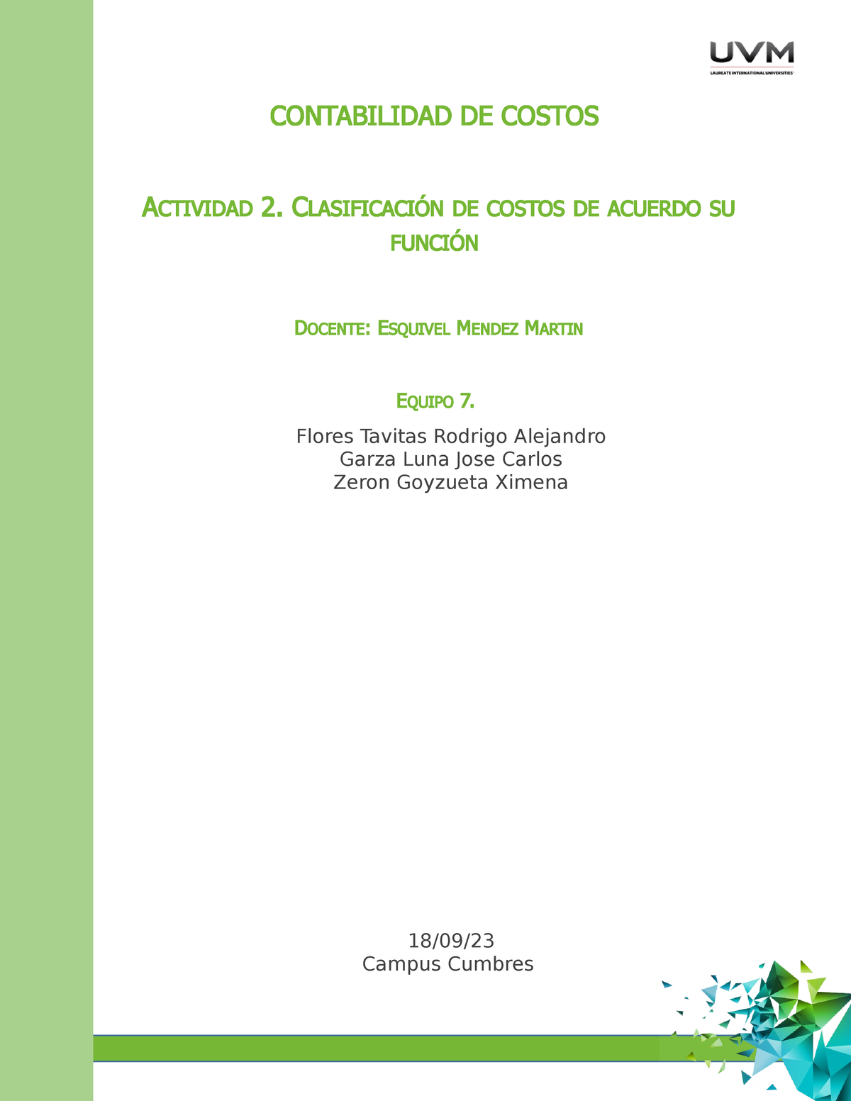 Matriz De Claificaciones - CONTABILIDAD DE COSTOS ACTIVIDAD 2 ...