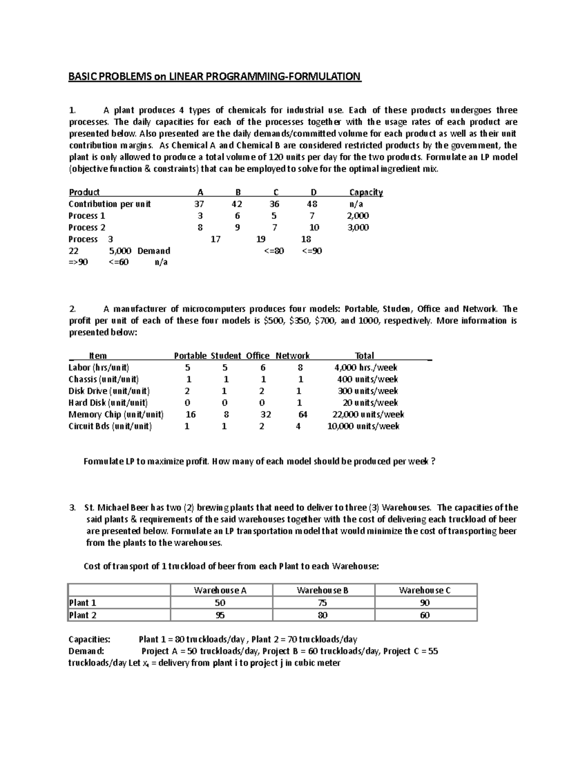 Basic Problems on Linear Programming-2 - BASIC PROBLEMS on LINEAR ...