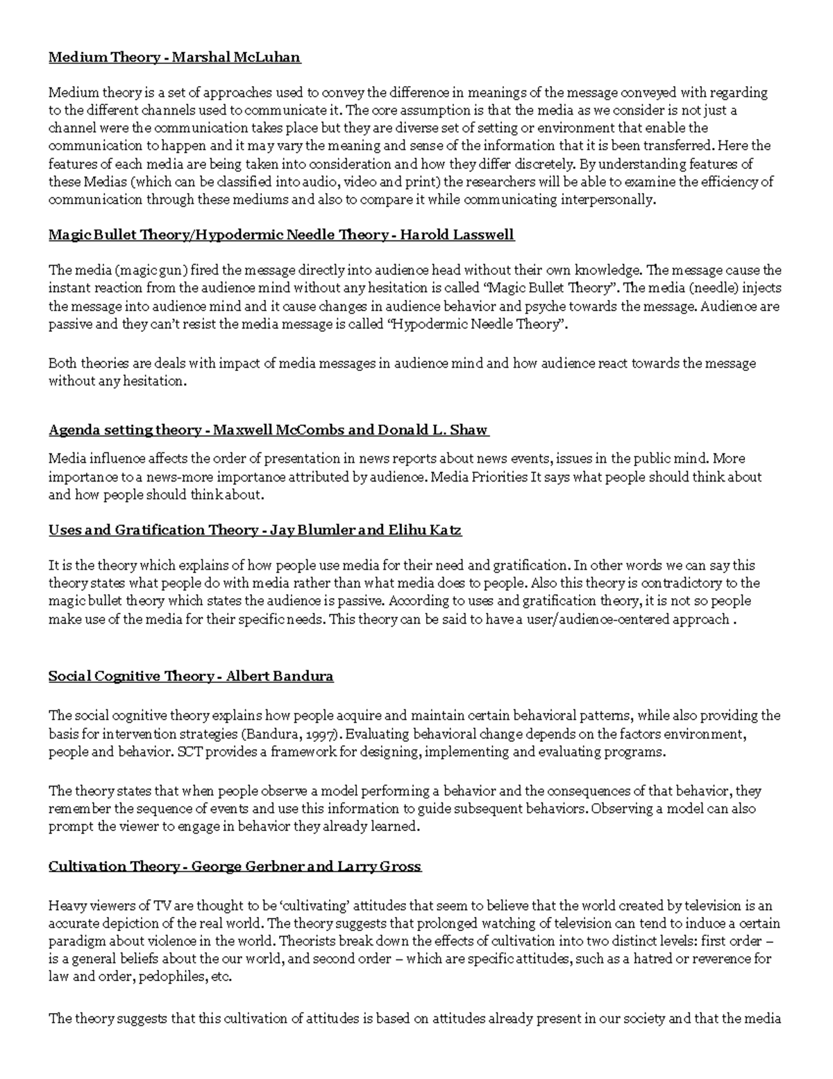 Communication Theories - Medium Theory - Marshal McLuhan Medium theory ...