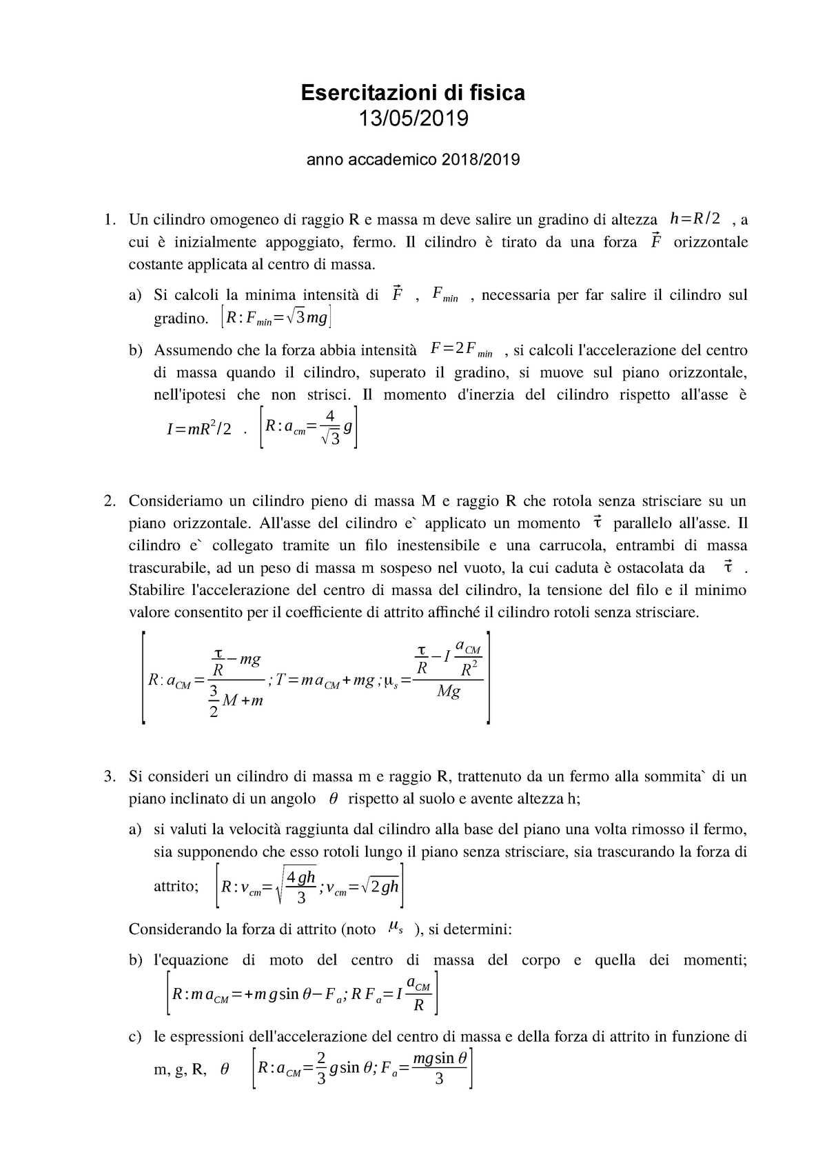 Esercitazione 16 13 Mag Fisica Studocu