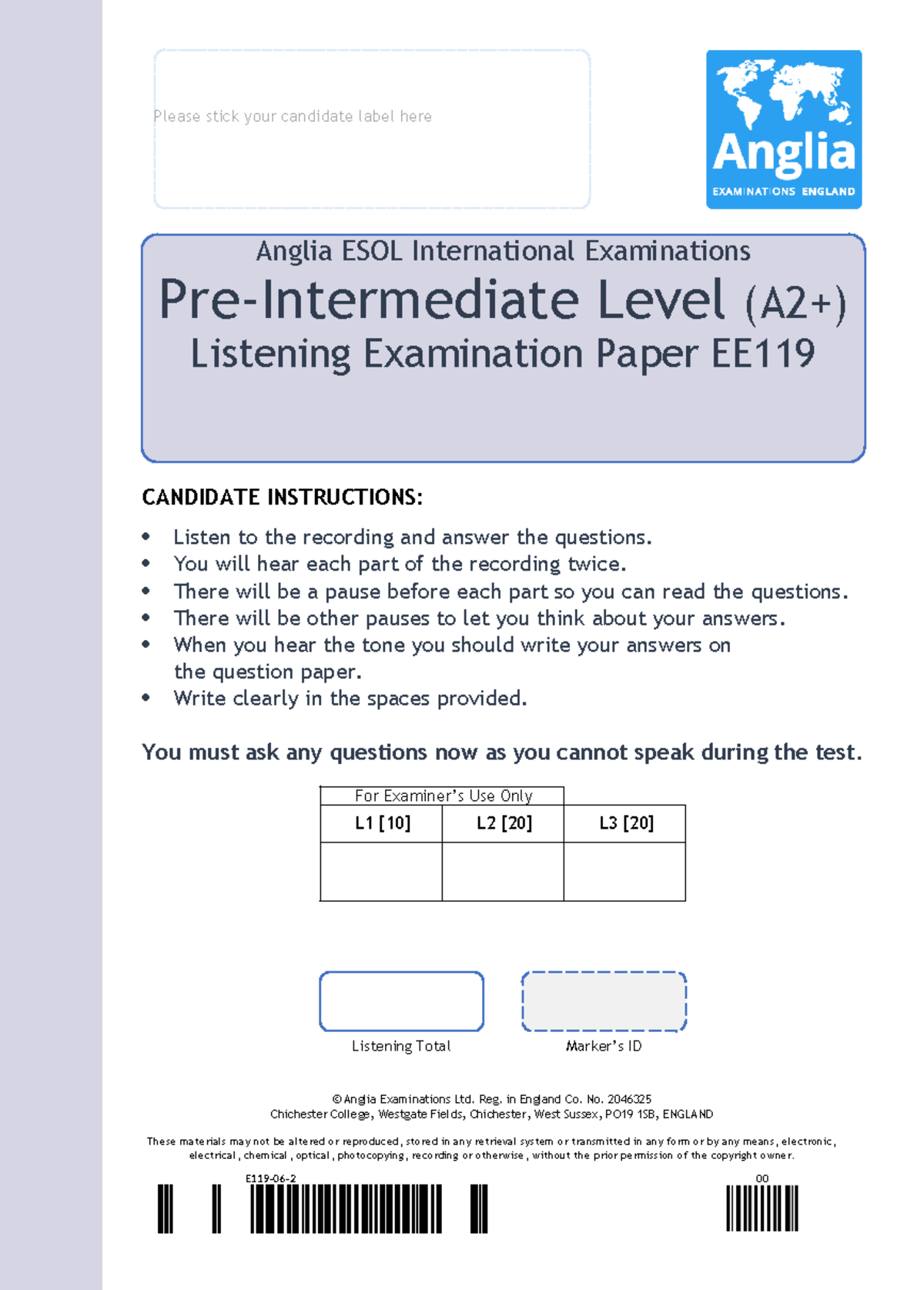 (Sample) 6. Pre-Intermediate LIST Template EE119 - Please stick your ...