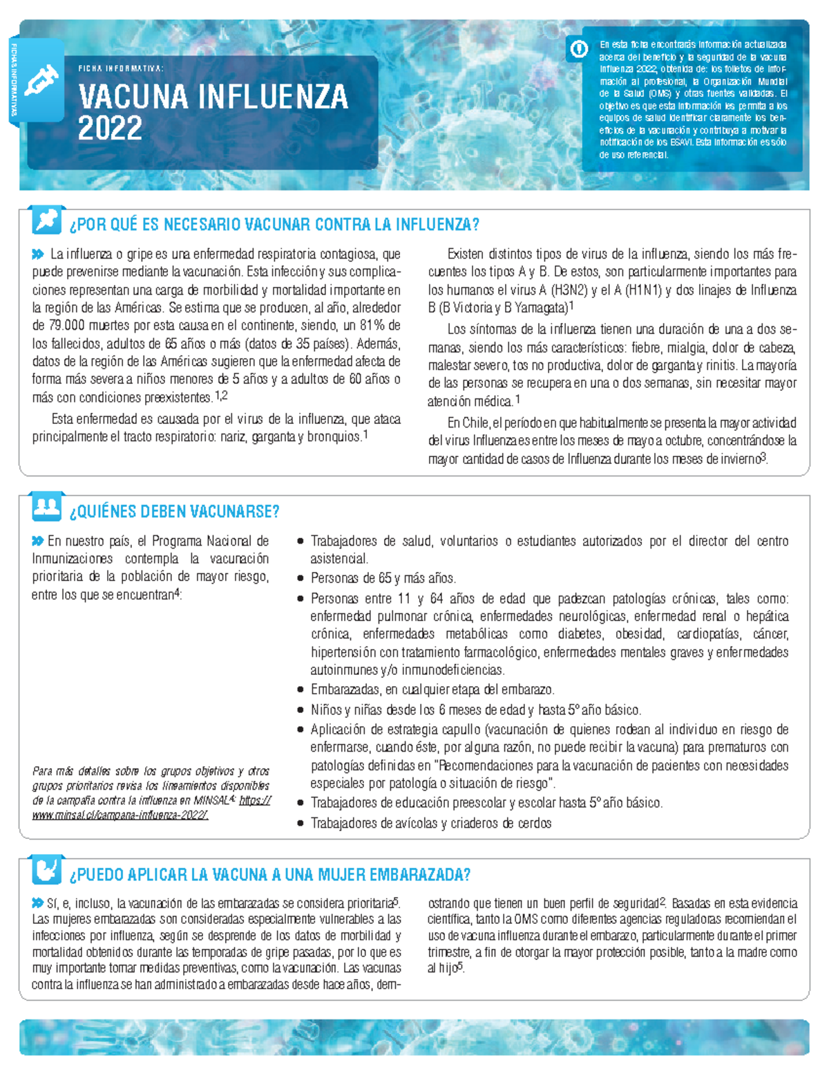 Influenza paper-1 - VACUNA INFLUENZA 2022 FICHAS INFORMATIVAS En esta ...