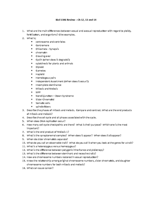 Study guide - Exam 1 - Spring 2024 - Molecular Cell Biology – Spring ...