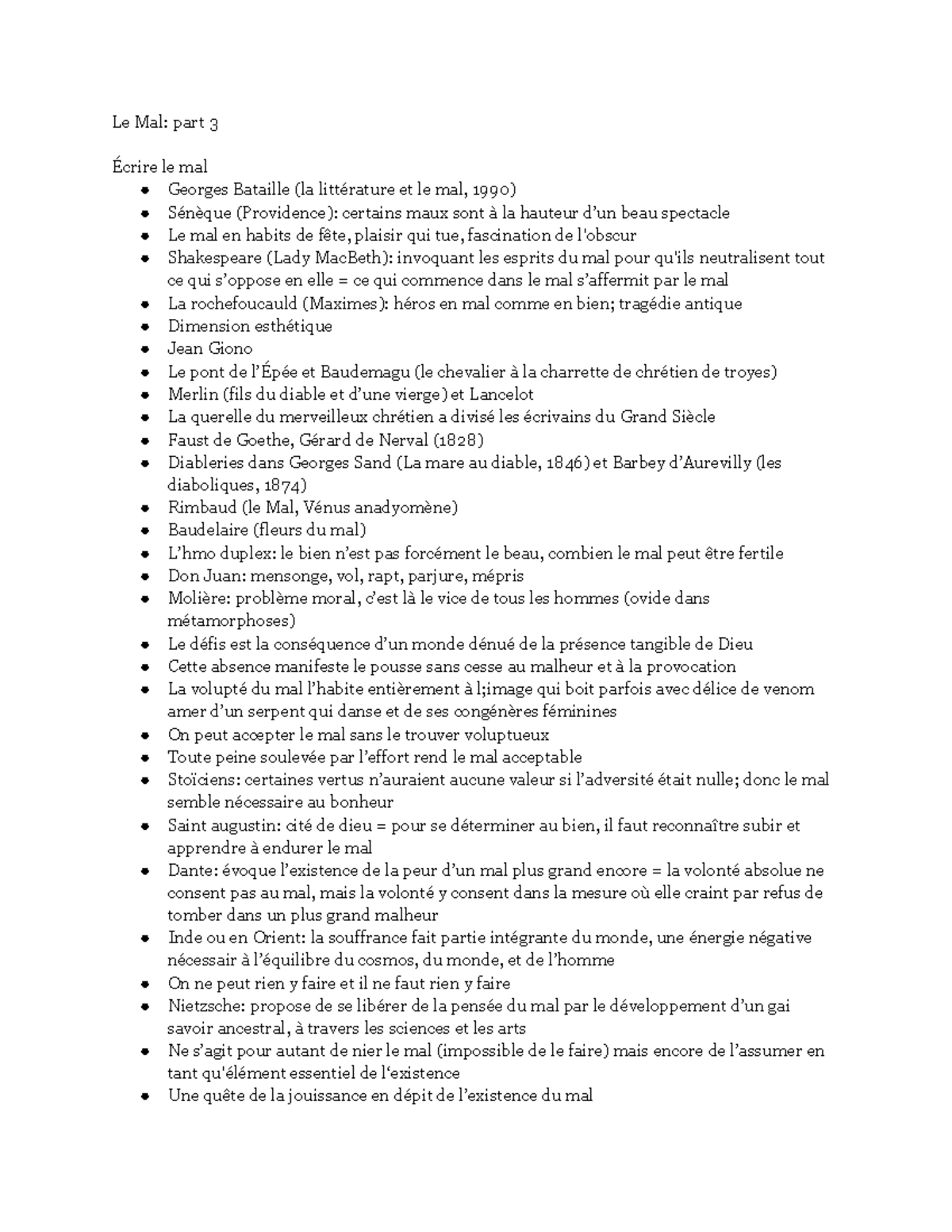Le Mal part 3 - Notes on Le Mal reading - Le Mal: part 3 Écrire le mal ...