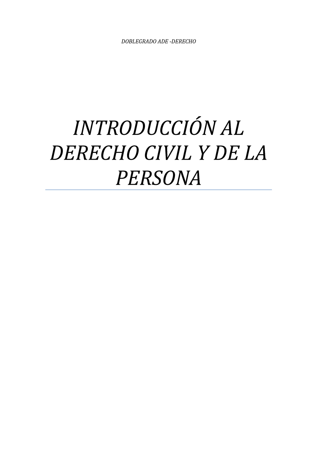 Introducción AL Derecho Civil Y DE LA Persona 1º DE Derecho ...