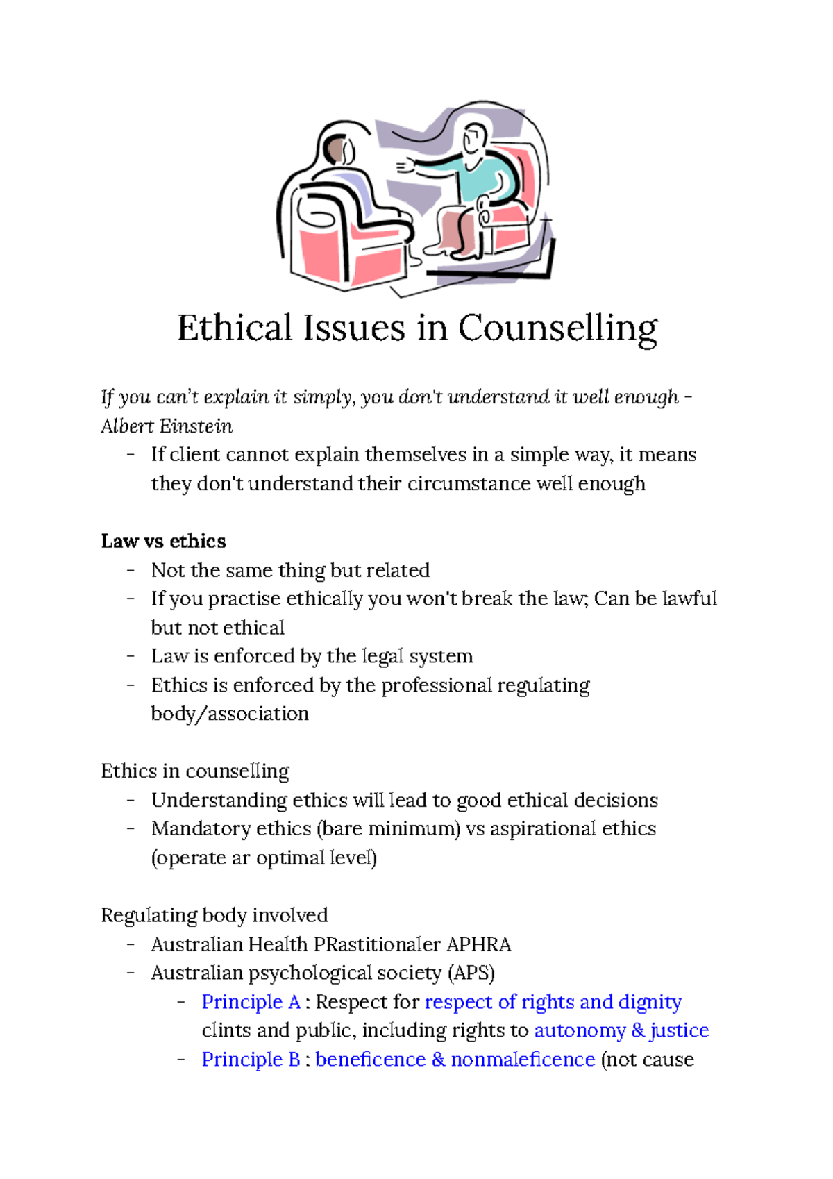 case study ethical counselling