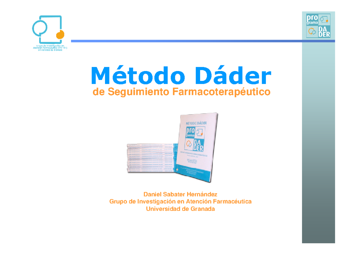 Metodo Dader parte 2 - Apuntes - Método Dáder de Seguimiento ...