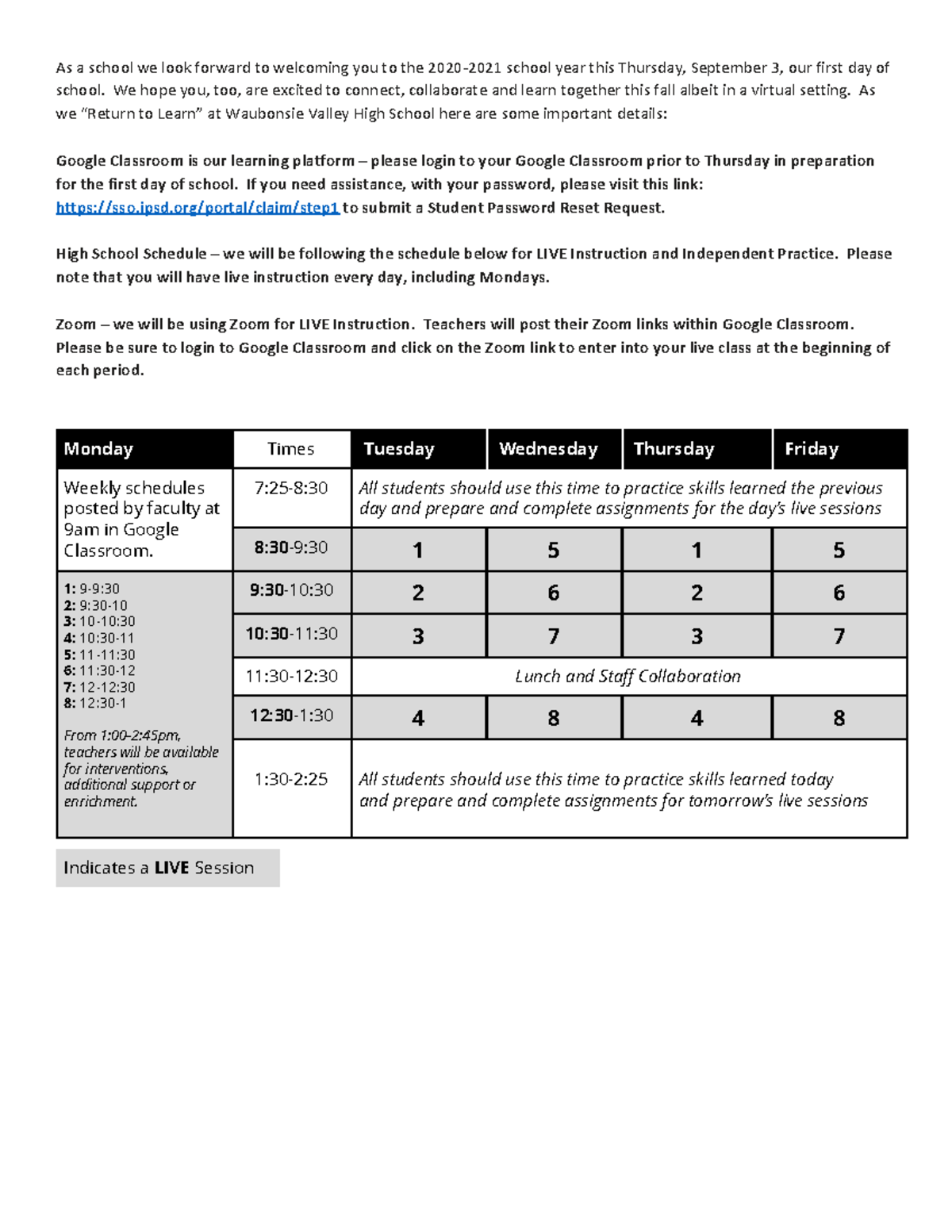 WVHS Important Information - As a school we look forward to welcoming ...