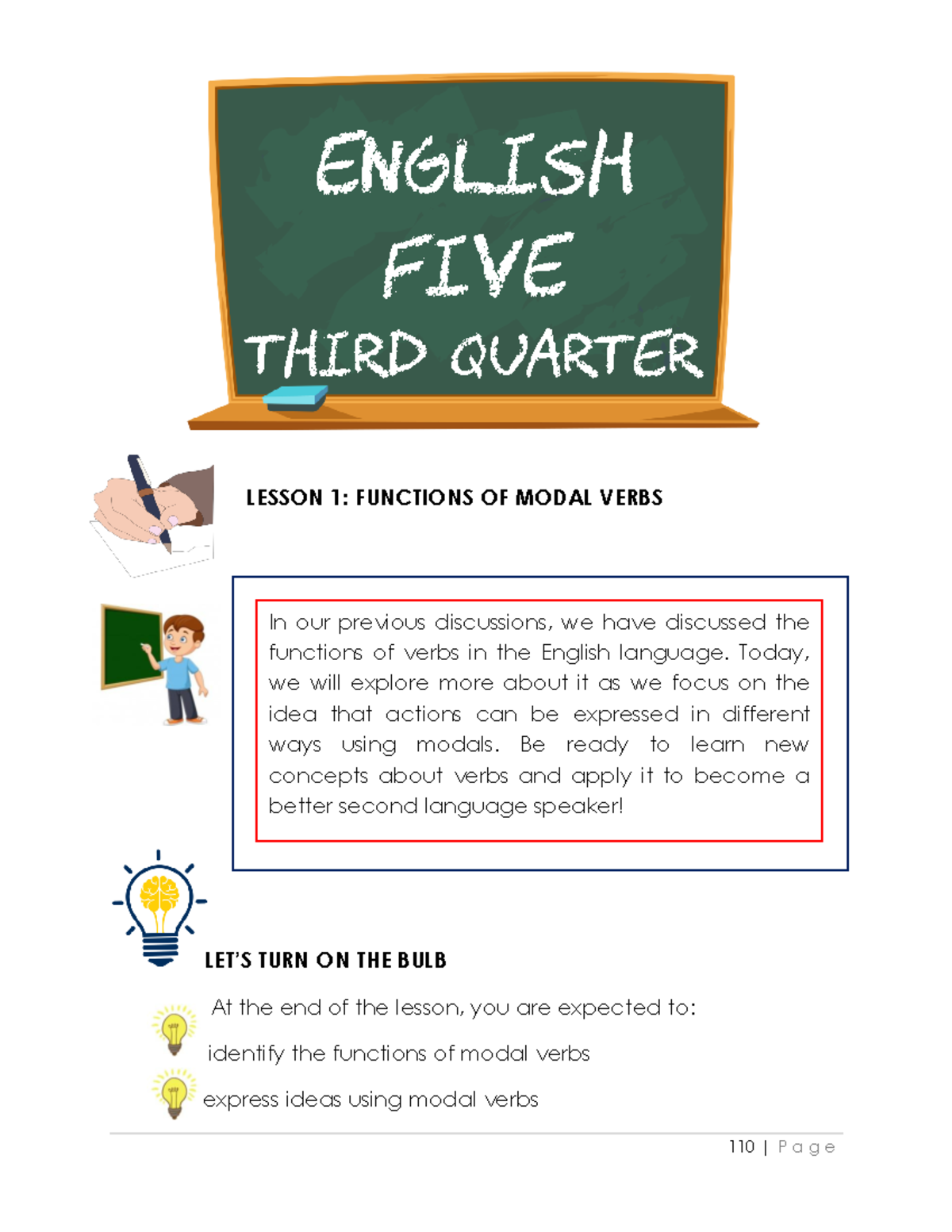 English 5 3rd Quarter Module ENGLISH FIVE THIRD QUARTER LESSON 1